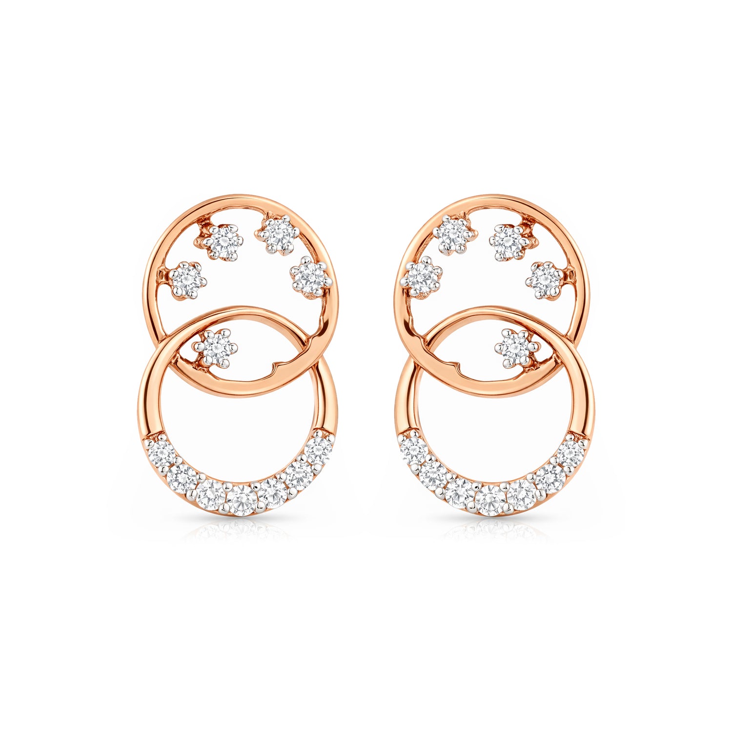 Radiant Interlocking Double Circle Stud Earrings Crafted for Timeless Elegance