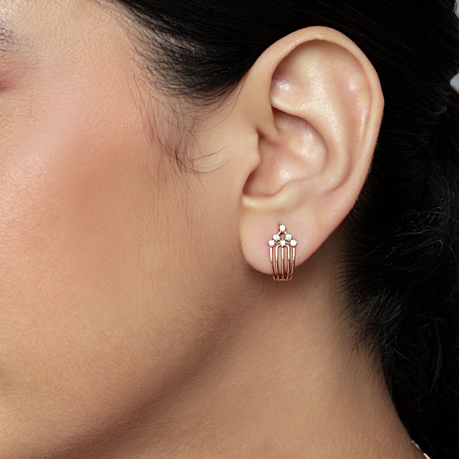 Graceful Layered Hoop Earrings with Regal Sparkle Charm