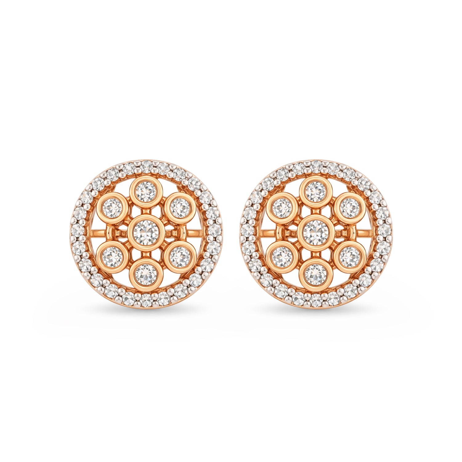 Contemporary Circular Halo Stud Earrings with Artistic Modern Charm
