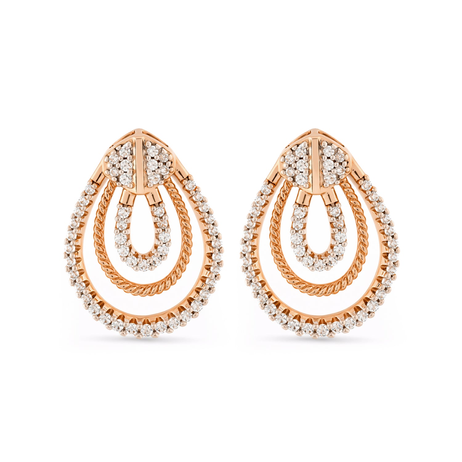 Elegant Layered Hoop Drop Earrings with Contemporary Open Form