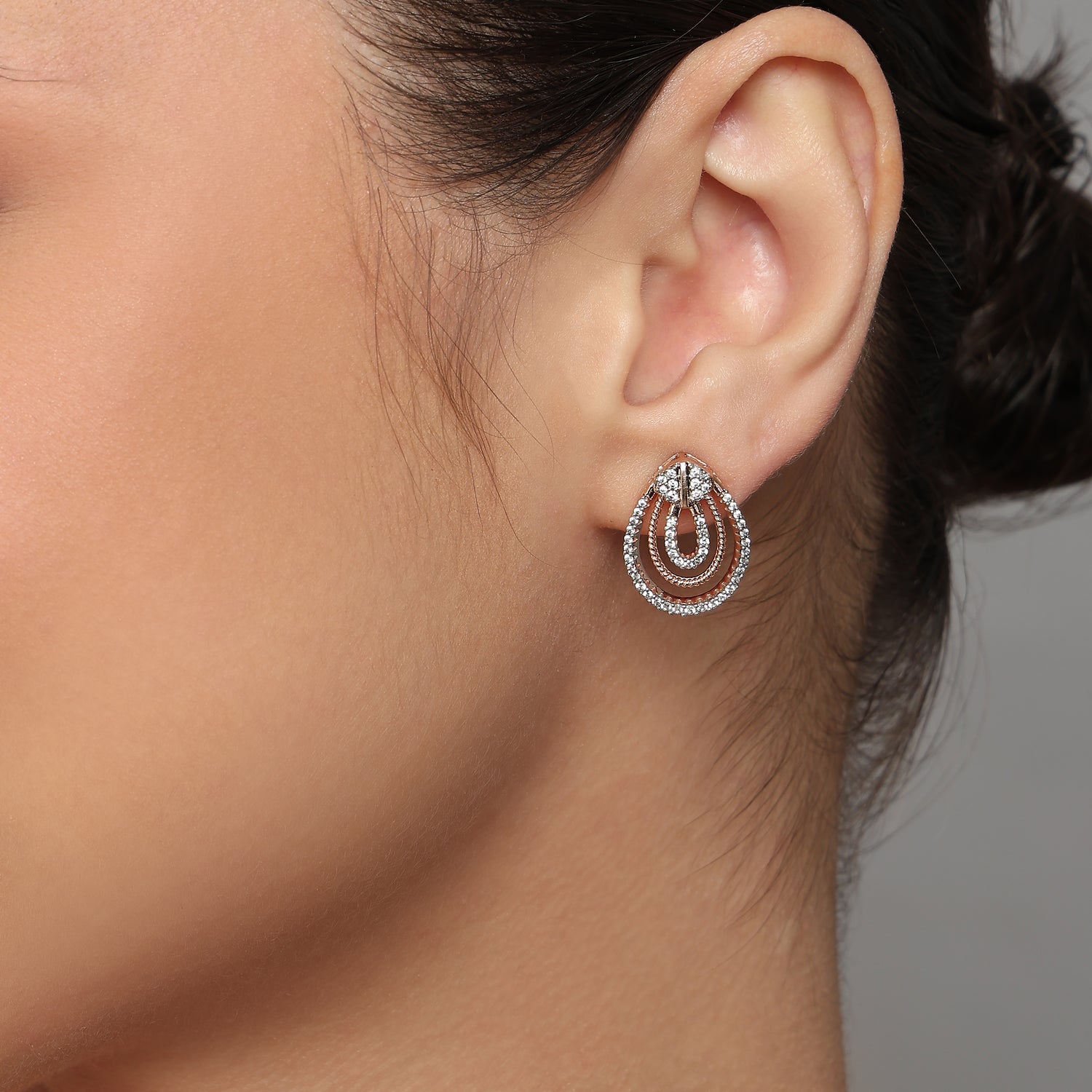 Elegant Layered Hoop Drop Earrings with Contemporary Open Form