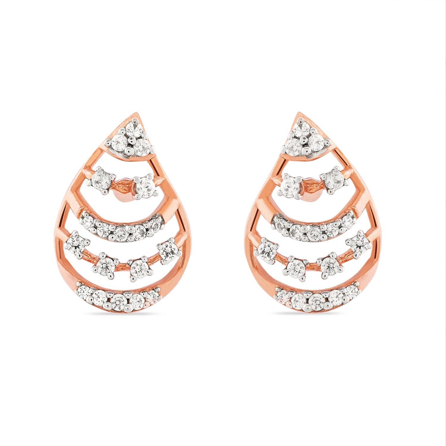 Glistening Teardrop Filigree Stud Earrings for Radiant and Elegant Sophistication
