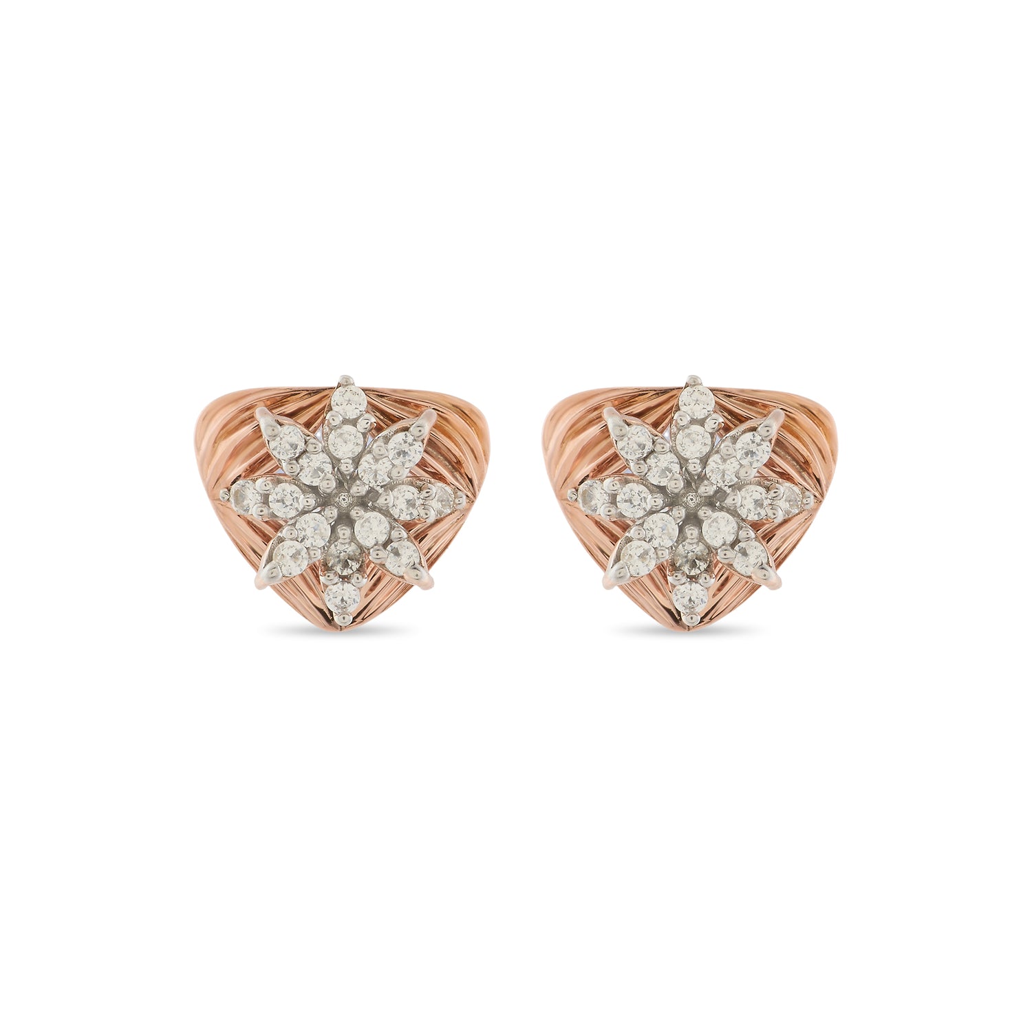 Radiant Starflower Stud Earrings with Sculpted Contemporary Elegance