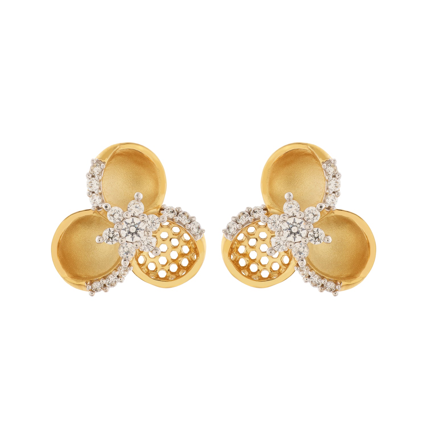 Blooming Petal Reverie Sculptural Stud Earrings for Festive Elegance