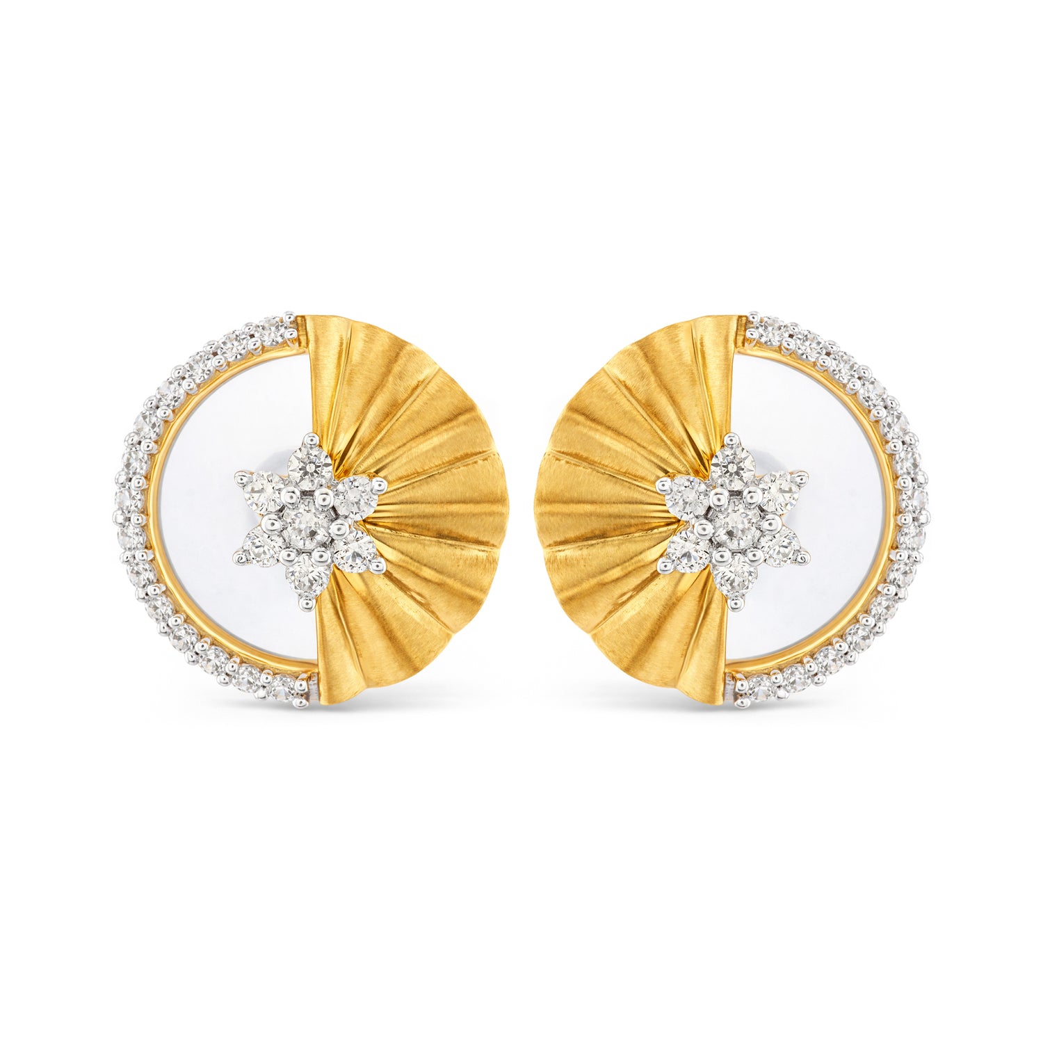 Celestial Fan Embrace Modern Stud Earrings for Evenings