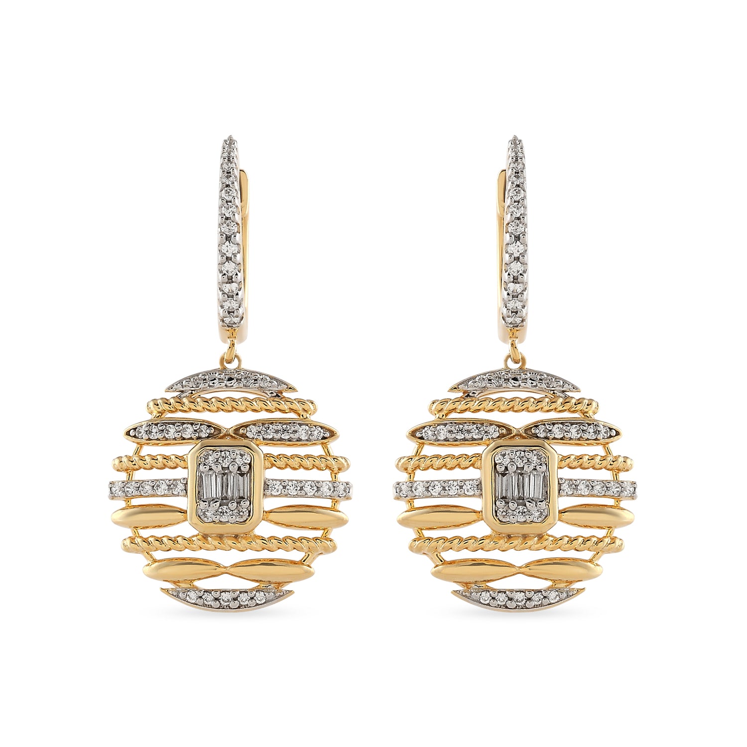 Luminous Oval Drop Earrings with Layered Openwork Grace