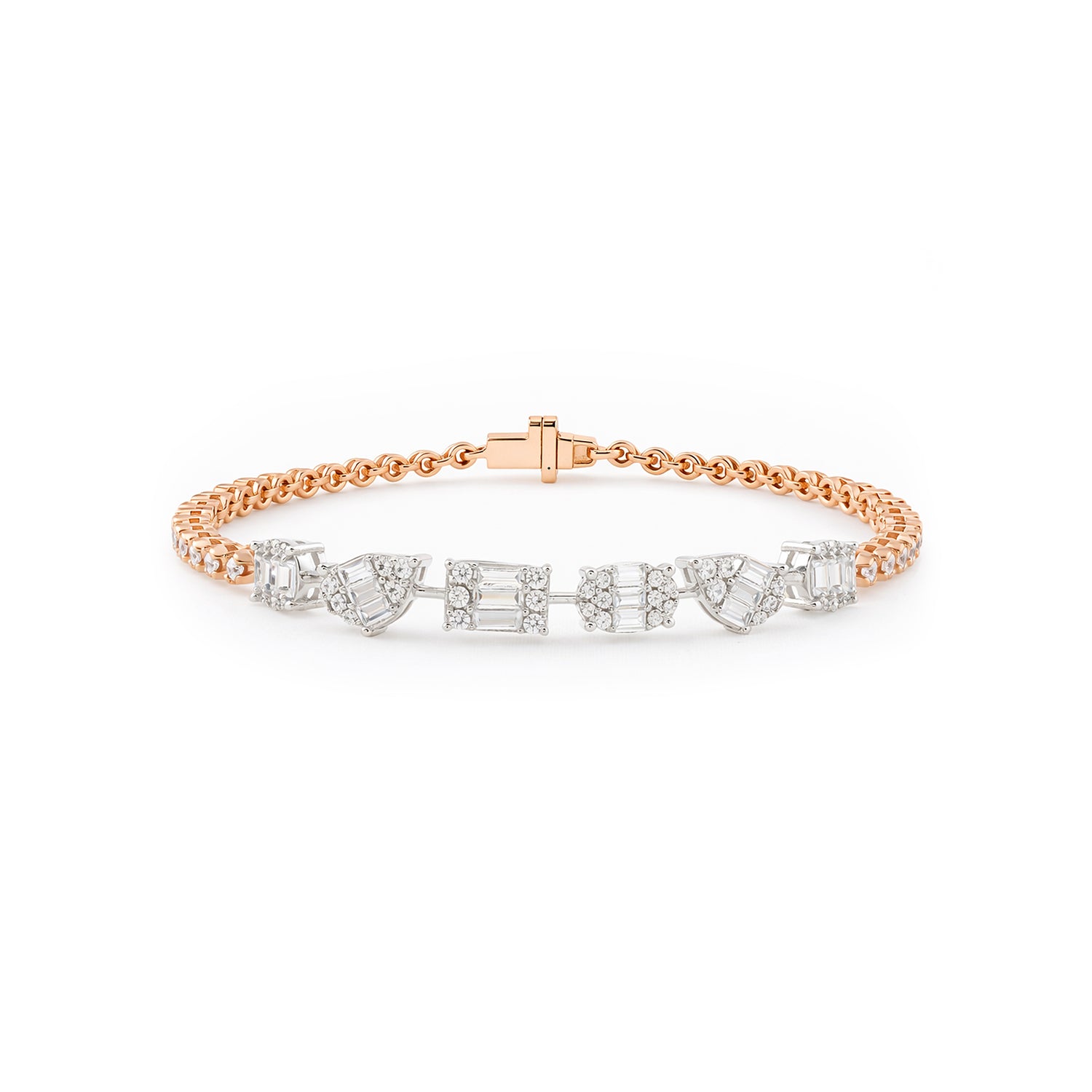 A Poetic Tennis Bracelet with Sculpted Shapes and Modern Grace
