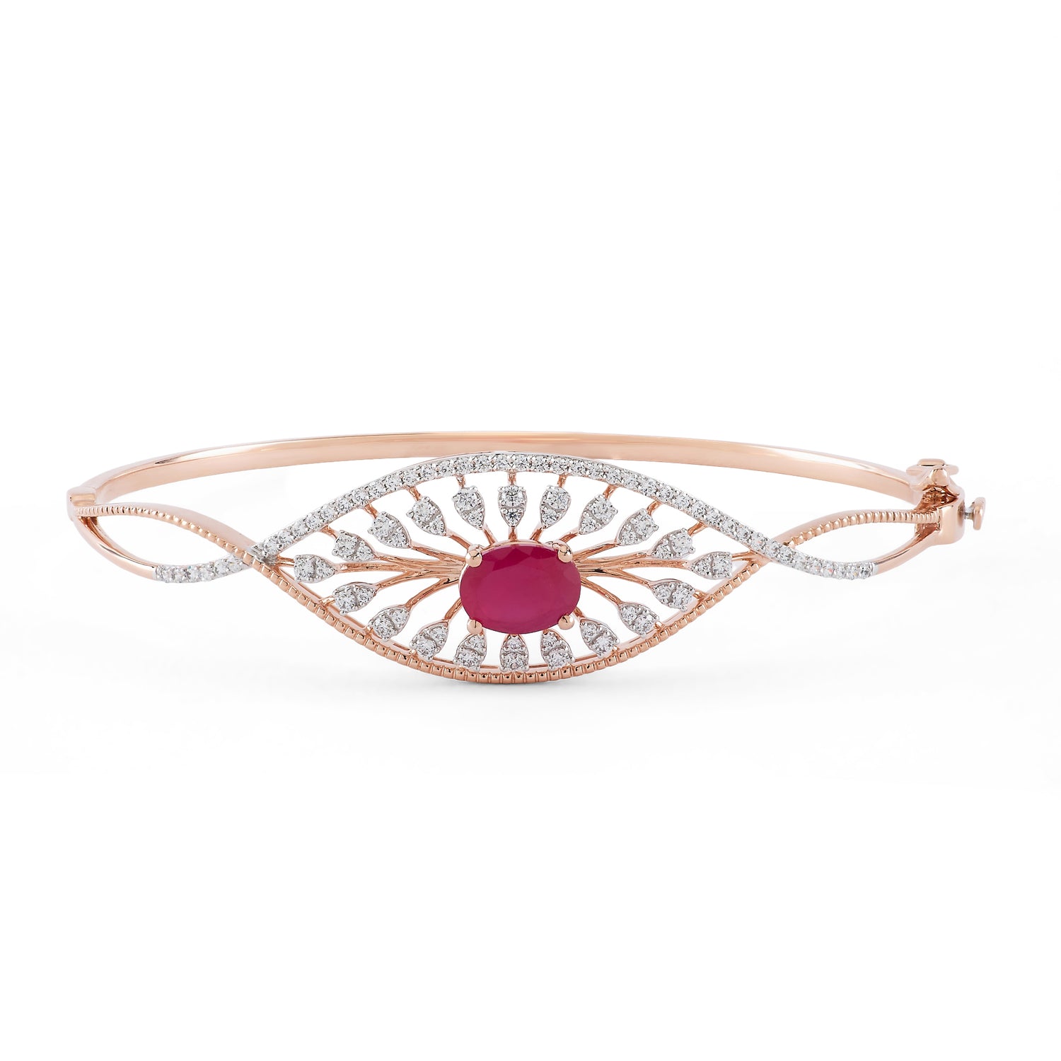 Elegant Radiant Center Bangle with Intricate Sunburst Design