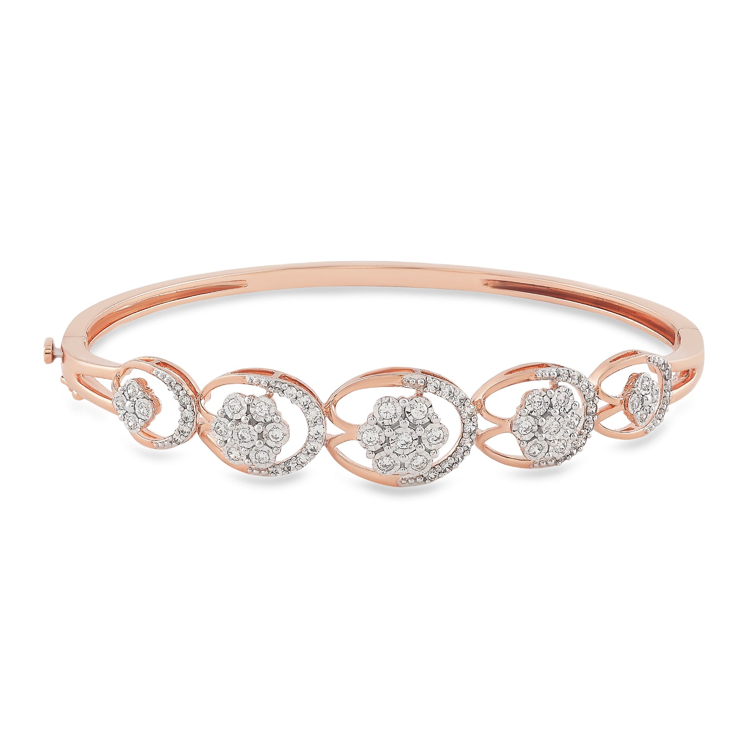 Elegant Interlinked Circle Bangle with Radiant Stone Embellishments