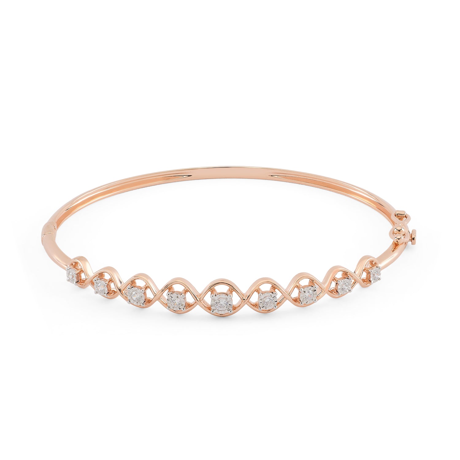 Delicate Infinity Motif Bangle with Sparkling Stone Accents