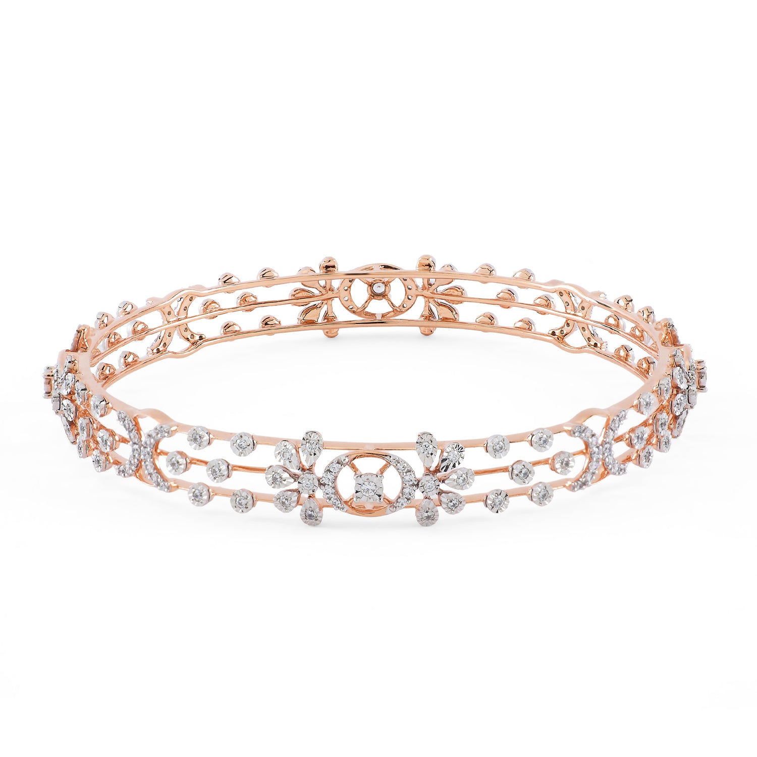 Delicate Heritage Bangle With Floral Filigree Artistry