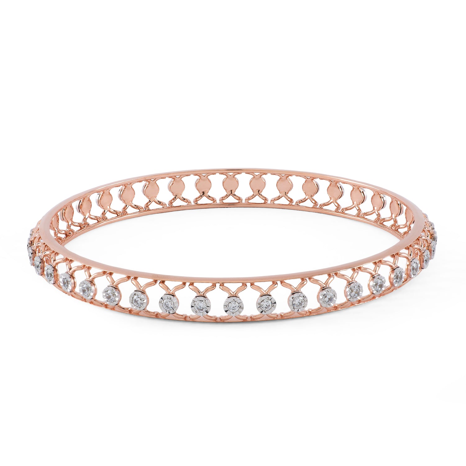 Elegant Traditional Bangle With Delicate Cutwork Pattern