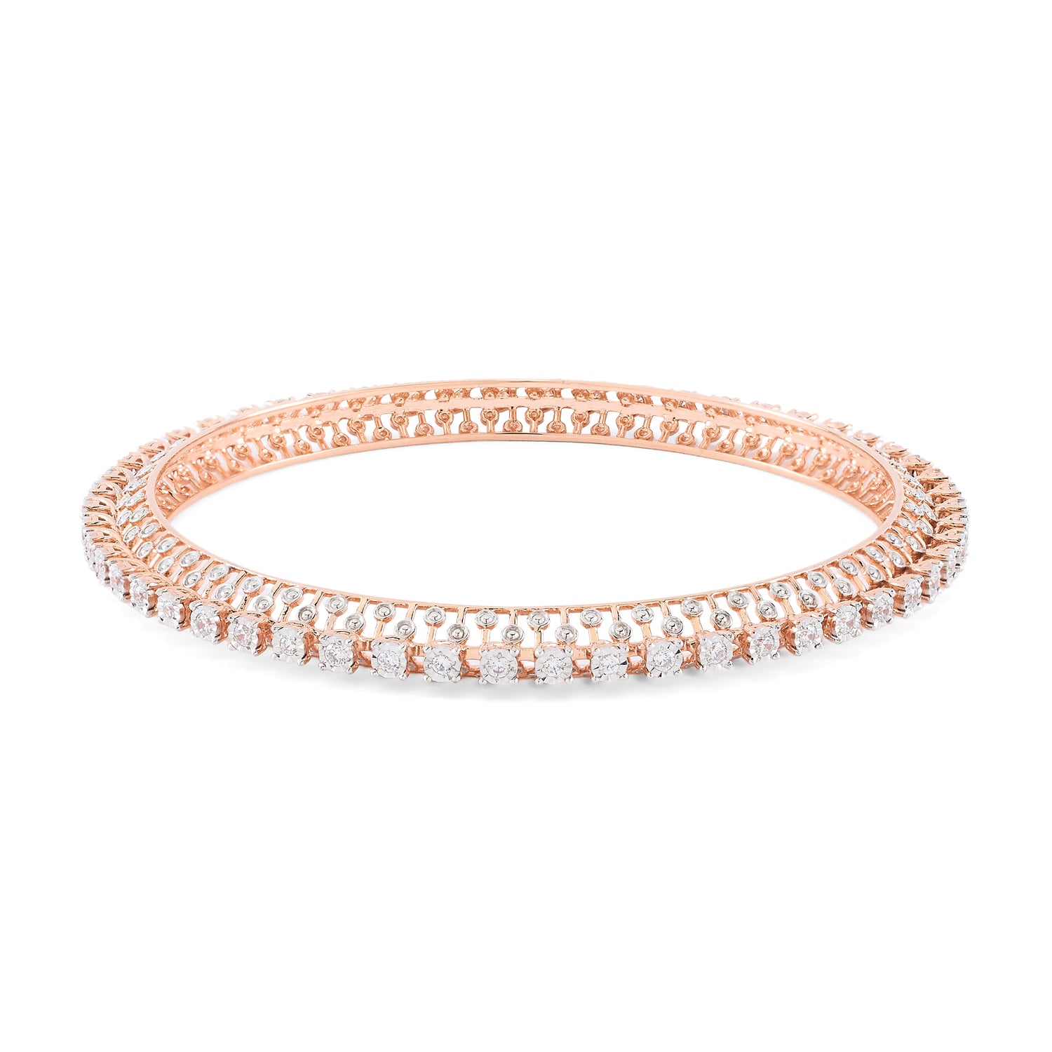 Classic Eternity Bangle With Refined Lattice Detailing