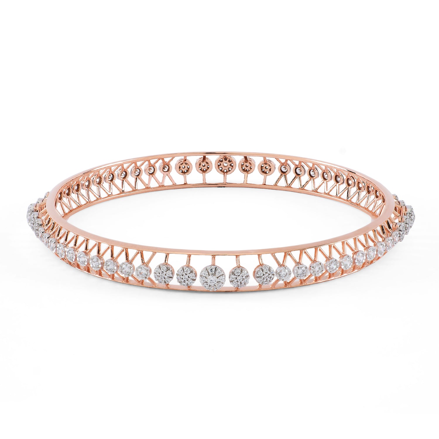 Elegant Dual-Row Bangle With Intricate Openwork Detailing