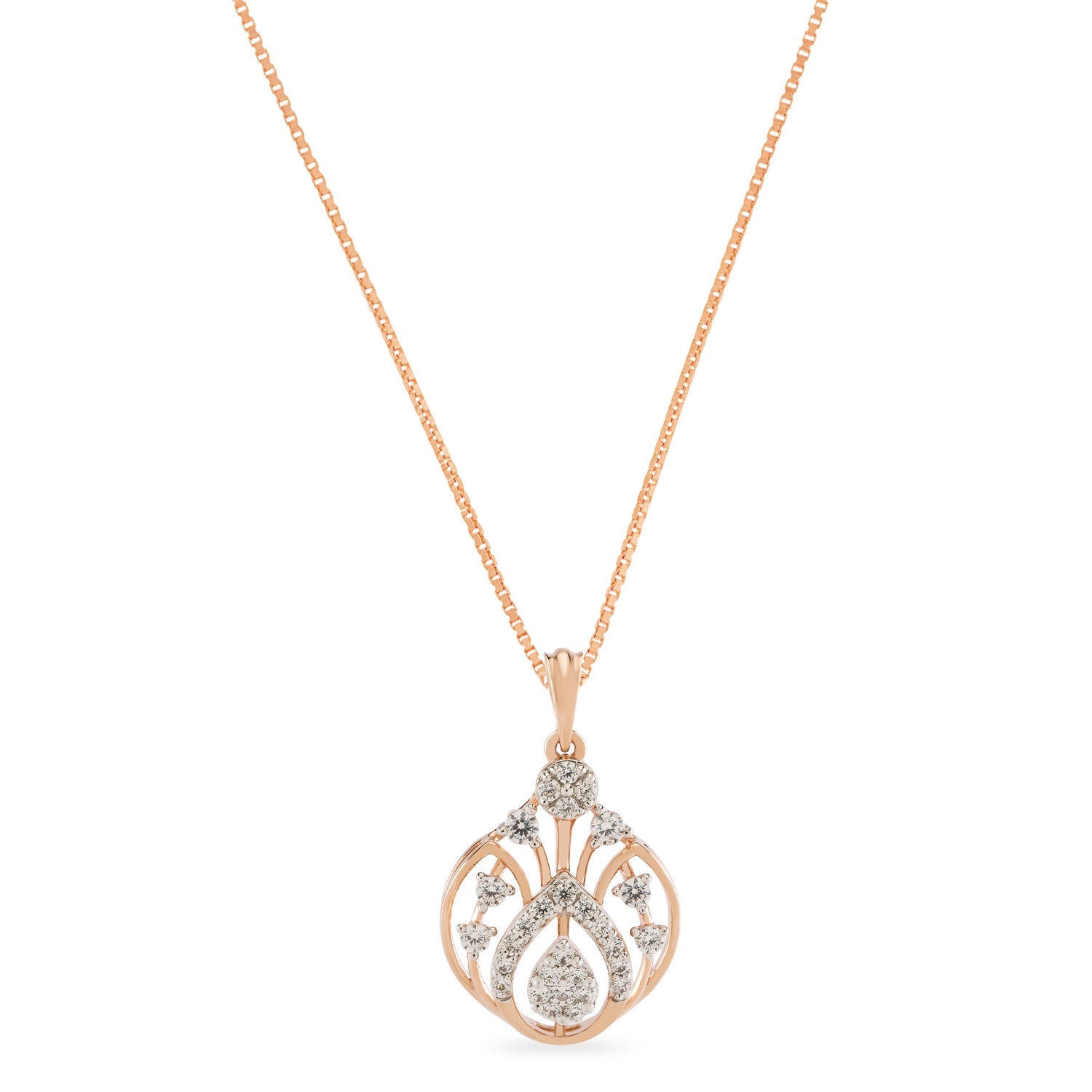 Teardrop Floral Pendant with Open Frame Design