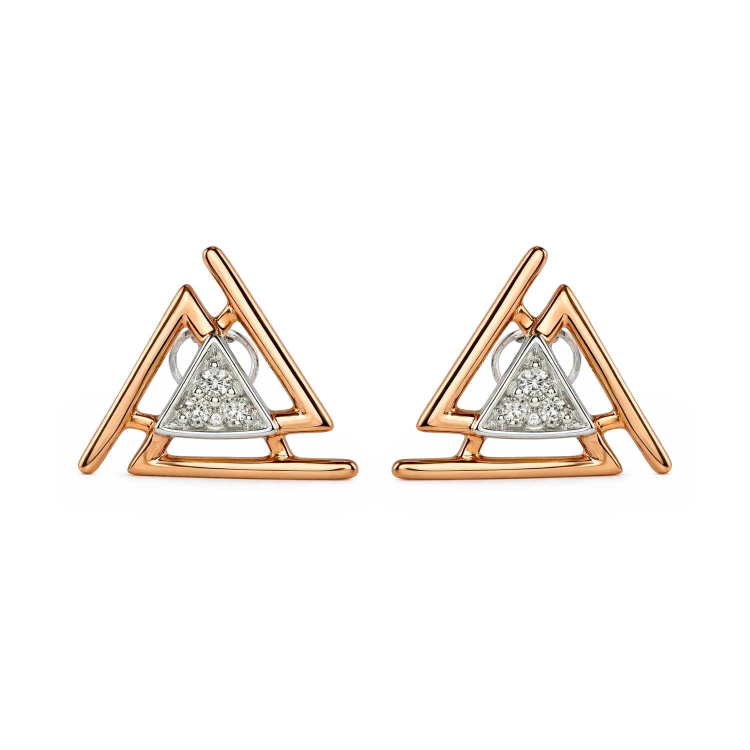 Modern Geometric Triangle Stud Earrings