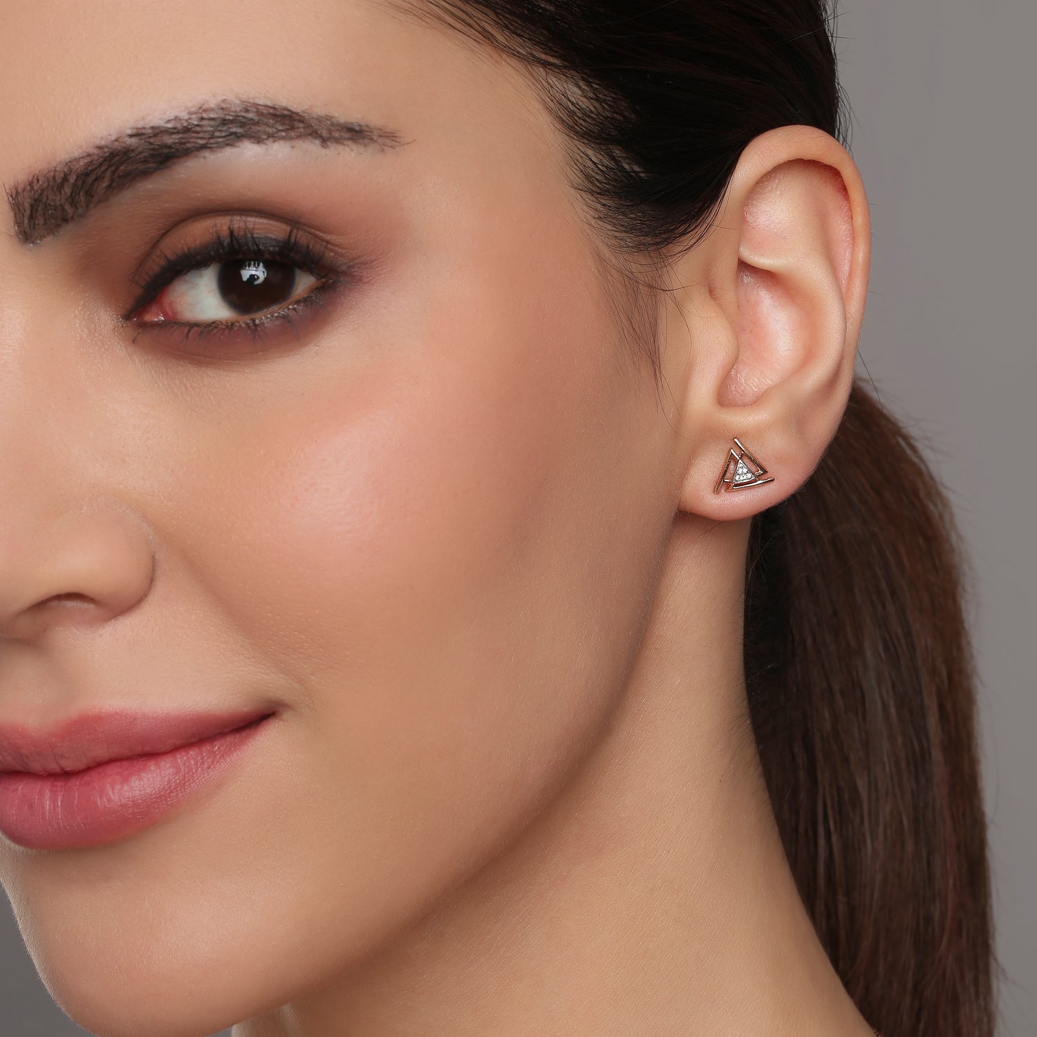 Modern Geometric Triangle Stud Earrings