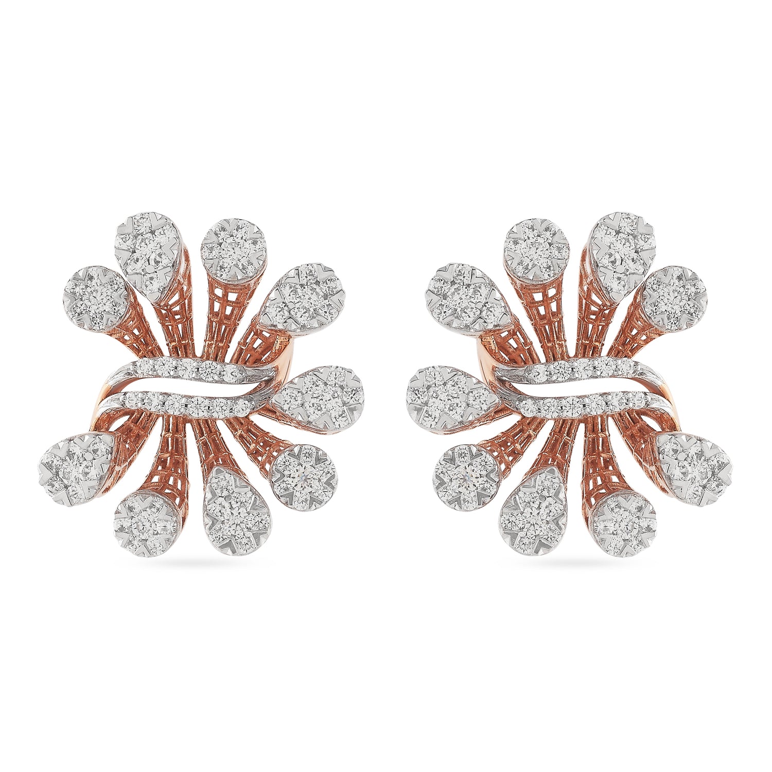 Sparkling Bloom-Inspired Earrings with Radiant Petal Detailing
