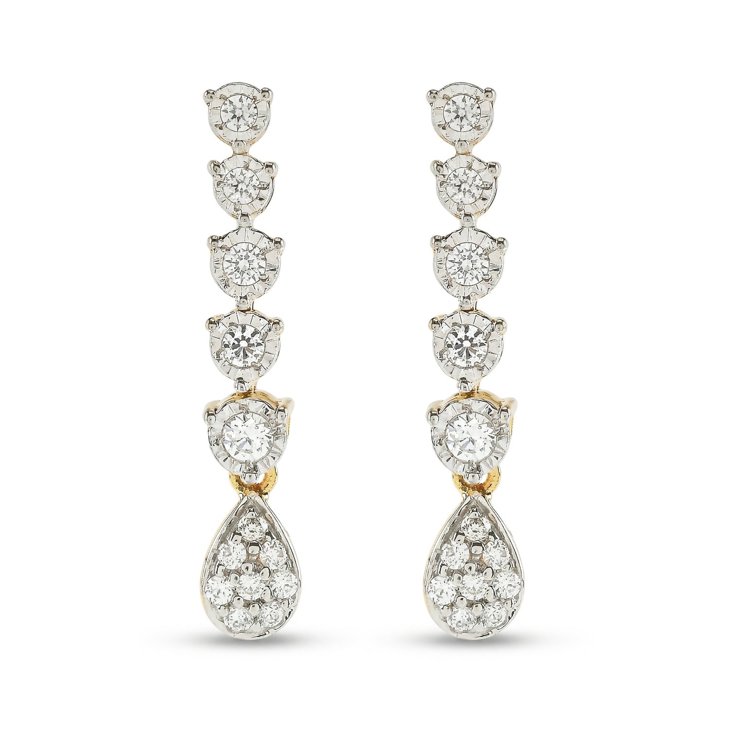 Graduated Drop Earrings with Teardrop Finish