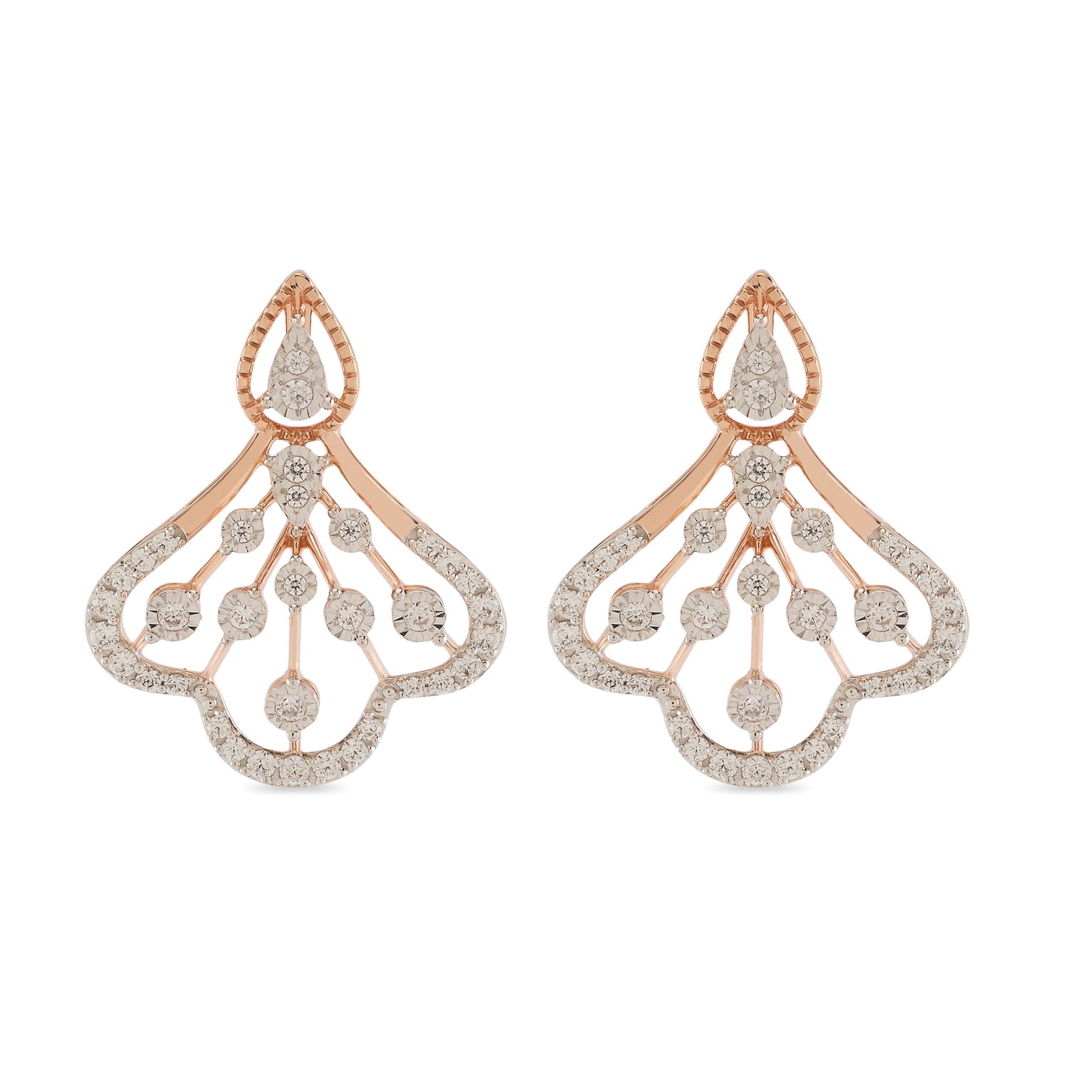 Graceful Teardrop Fan-Inspired Earrings for Radiant Evenings