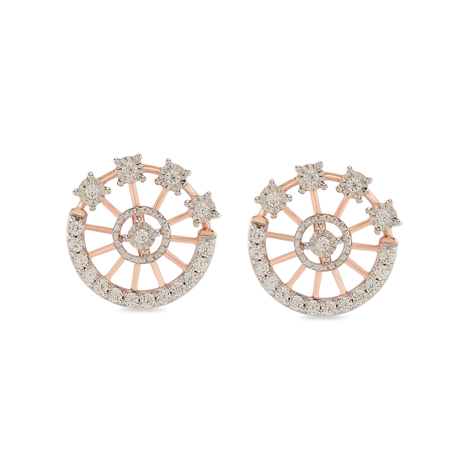 Radiant Starburst Circle Stud Earrings