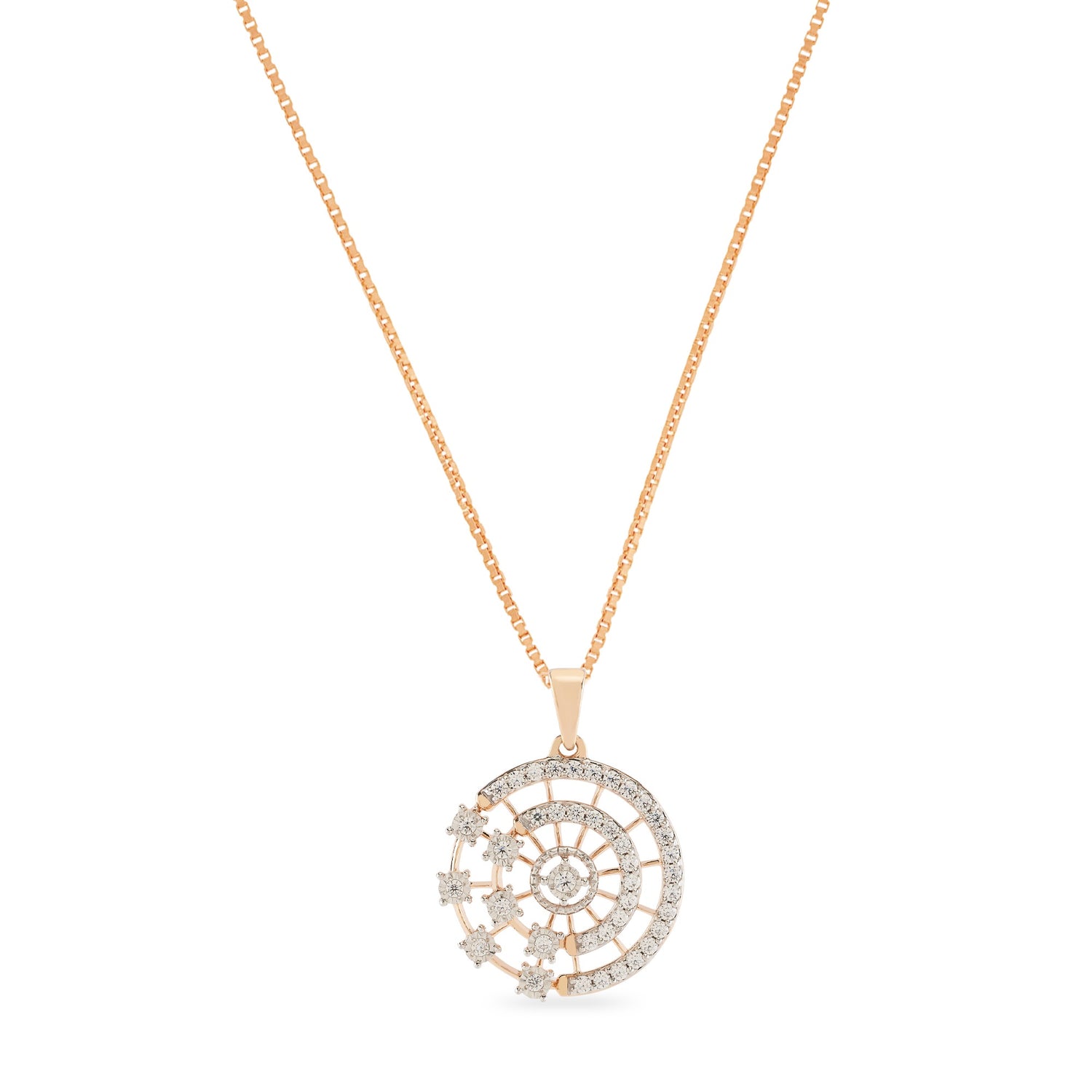 Celestial Spiral Pendant with Starburst Detailing