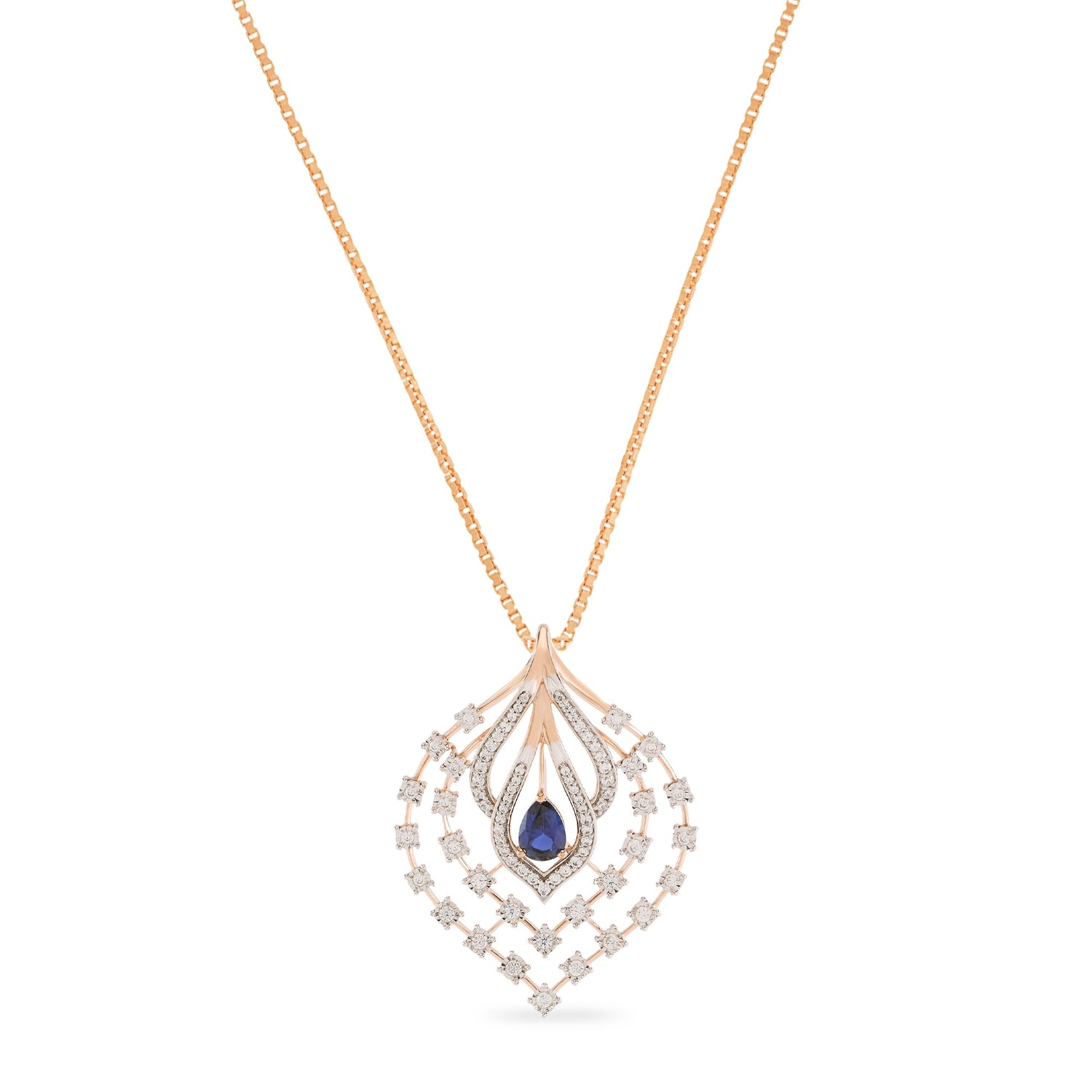 Royal Teardrop Layered Pendant with Intricate Geometric Design