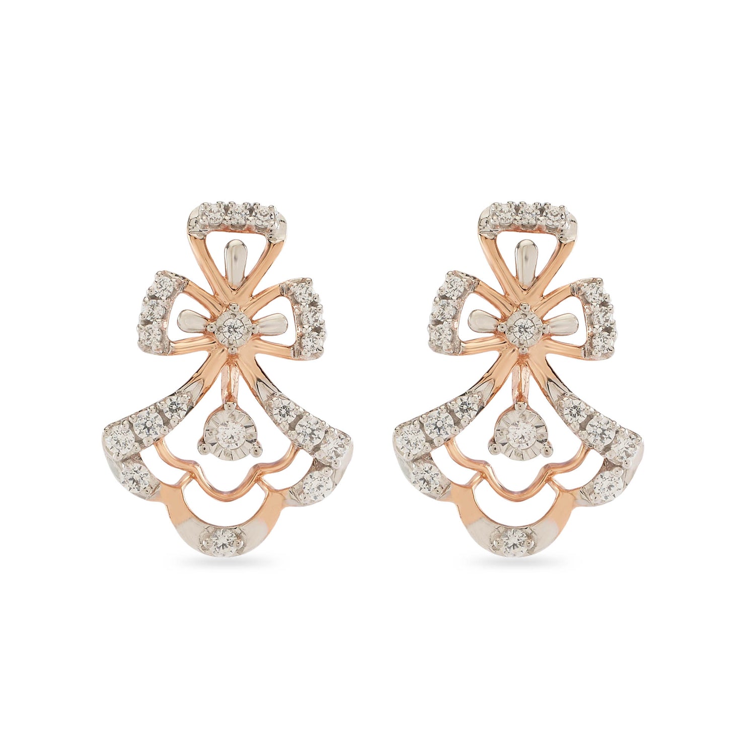 Graceful Fan Motif Statement Earrings