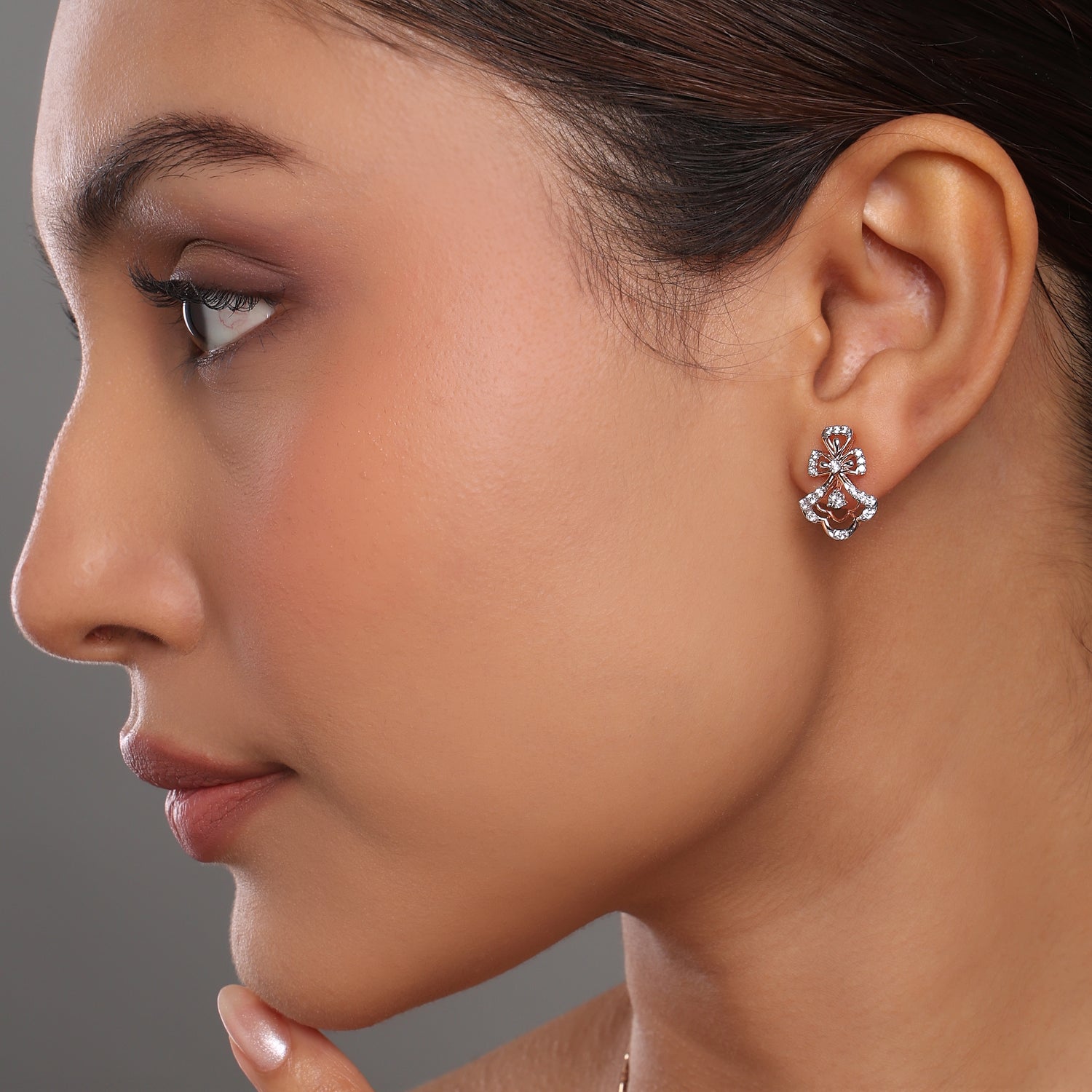 Graceful Fan Motif Statement Earrings