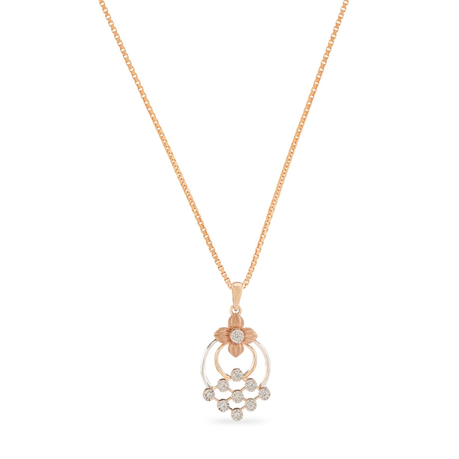 Floral Cluster Pendant with Elegant Diamond Accents
