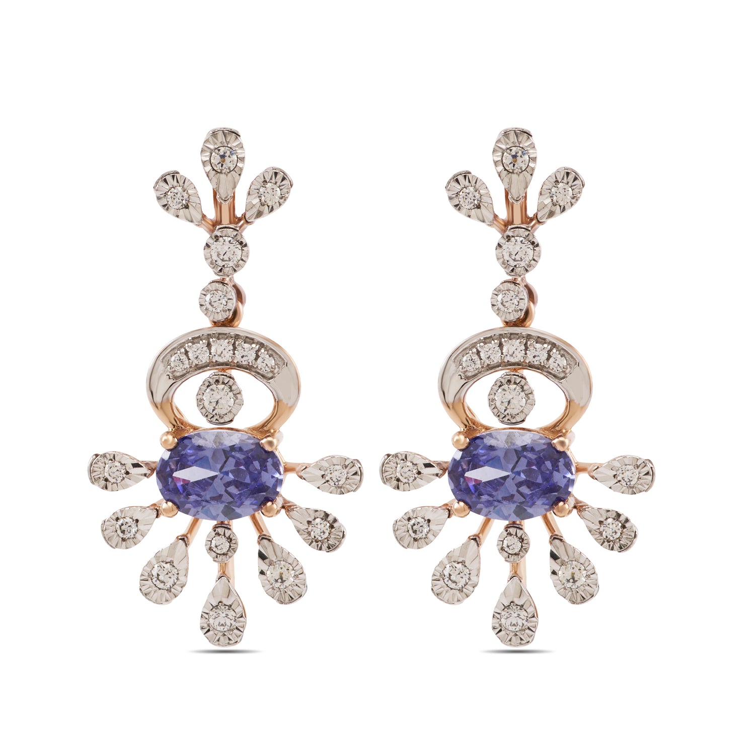 Radiant Sunburst Drop Earrings with Intricate Detailing