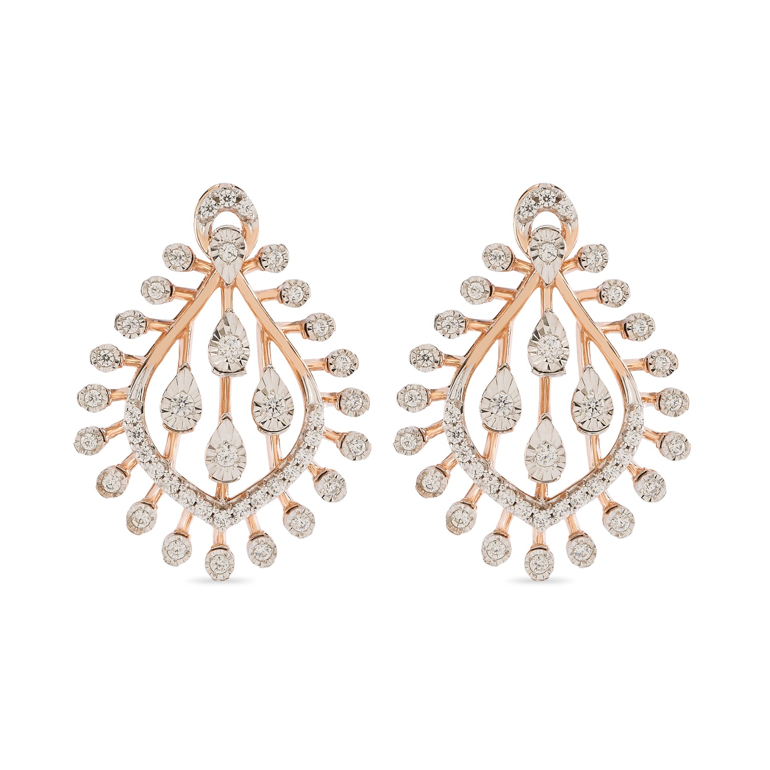 Graceful Teardrop Filigree Earrings with Radiant Cascading Design