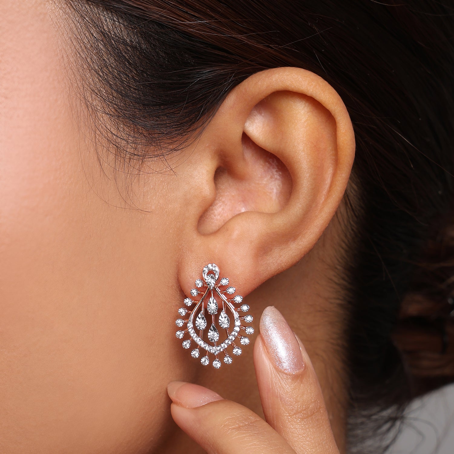 Graceful Teardrop Filigree Earrings with Radiant Cascading Design