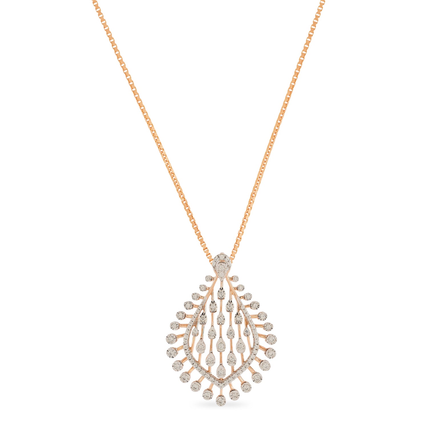 Radiant Teardrop Filigree Pendant with Cascading Detailing