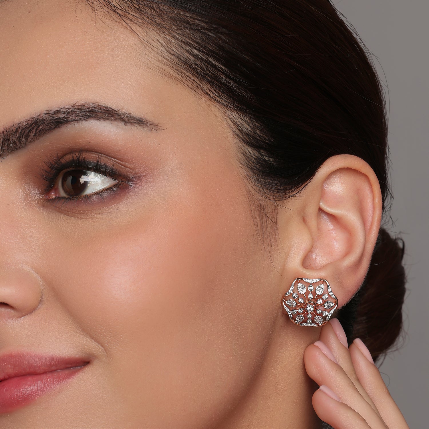 Elegantly Radiating Floral Petal Stud Earrings For Graceful Occasion Wear