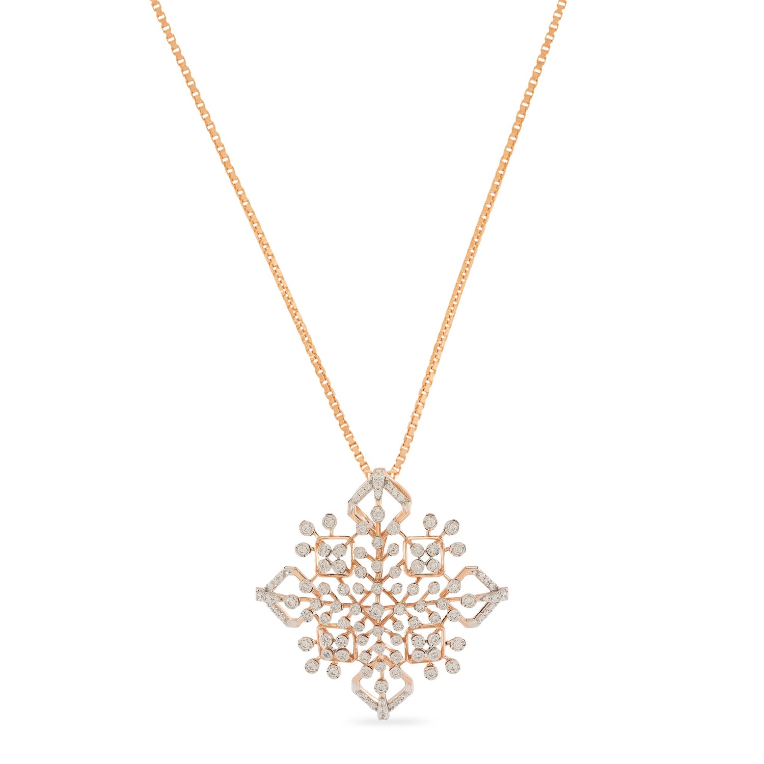 Royal Geometric Bloom Pendant with Intricate Filigree Craftsmanship