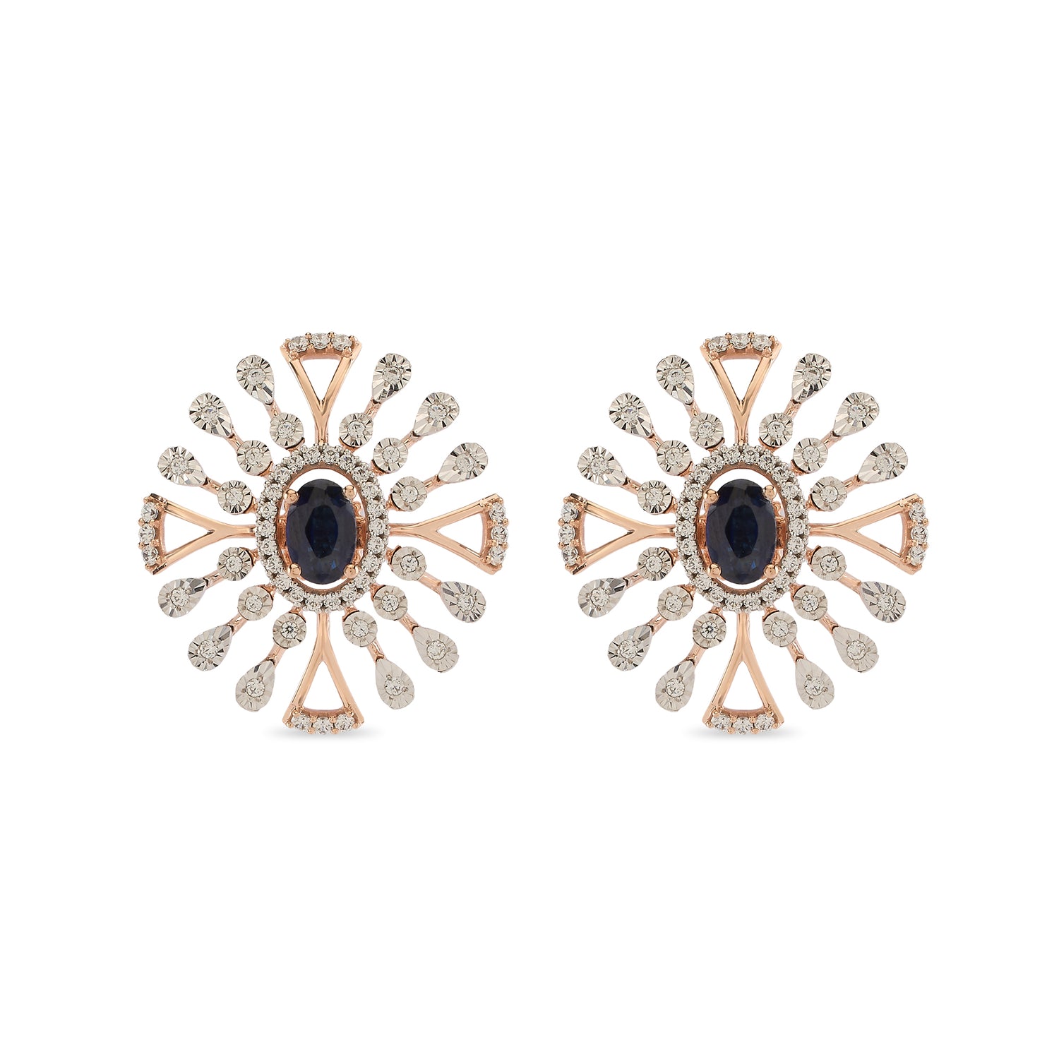 Interchangeable Radiant Sunburst Earrings with Intricate Detailing
