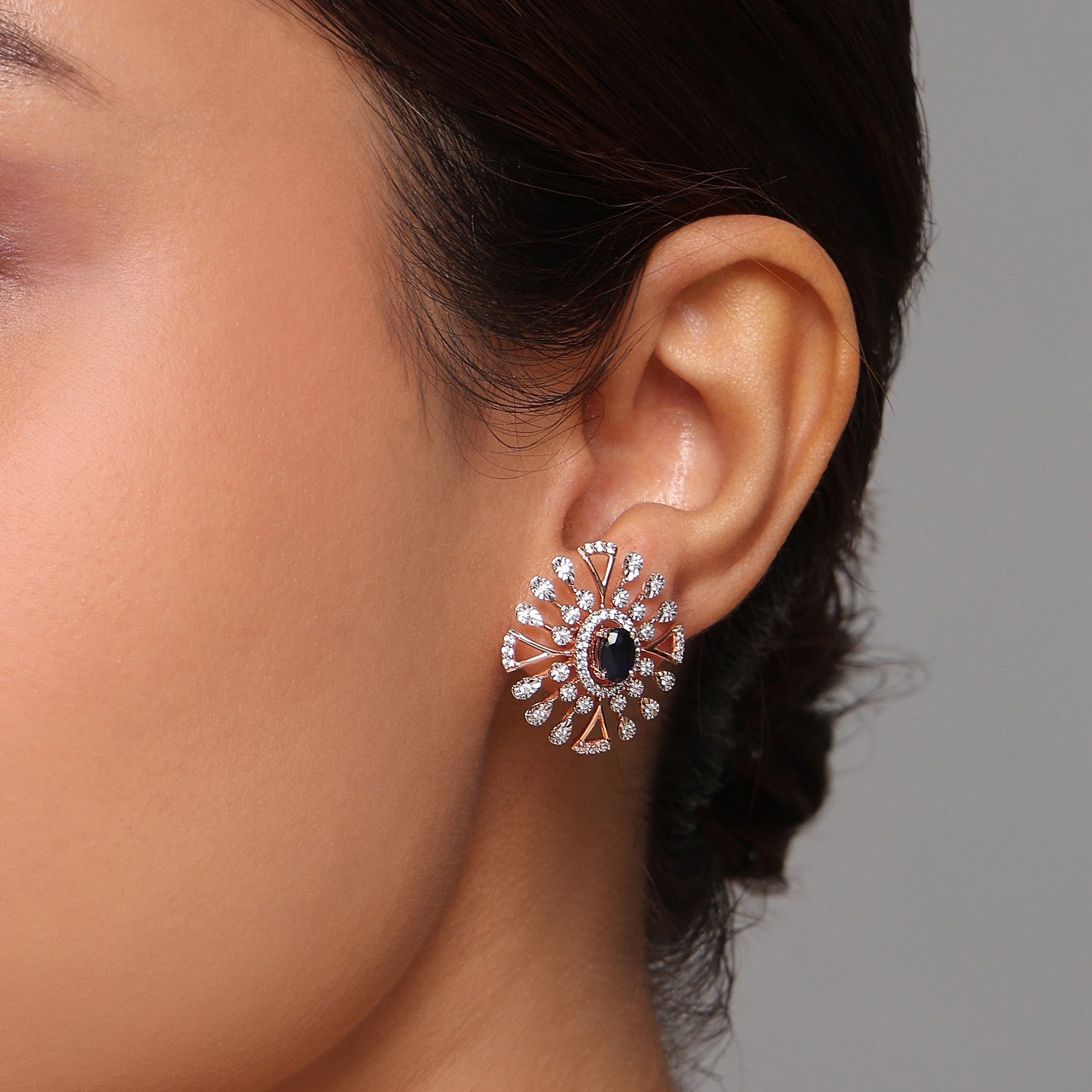 Interchangeable Radiant Sunburst Earrings with Intricate Detailing