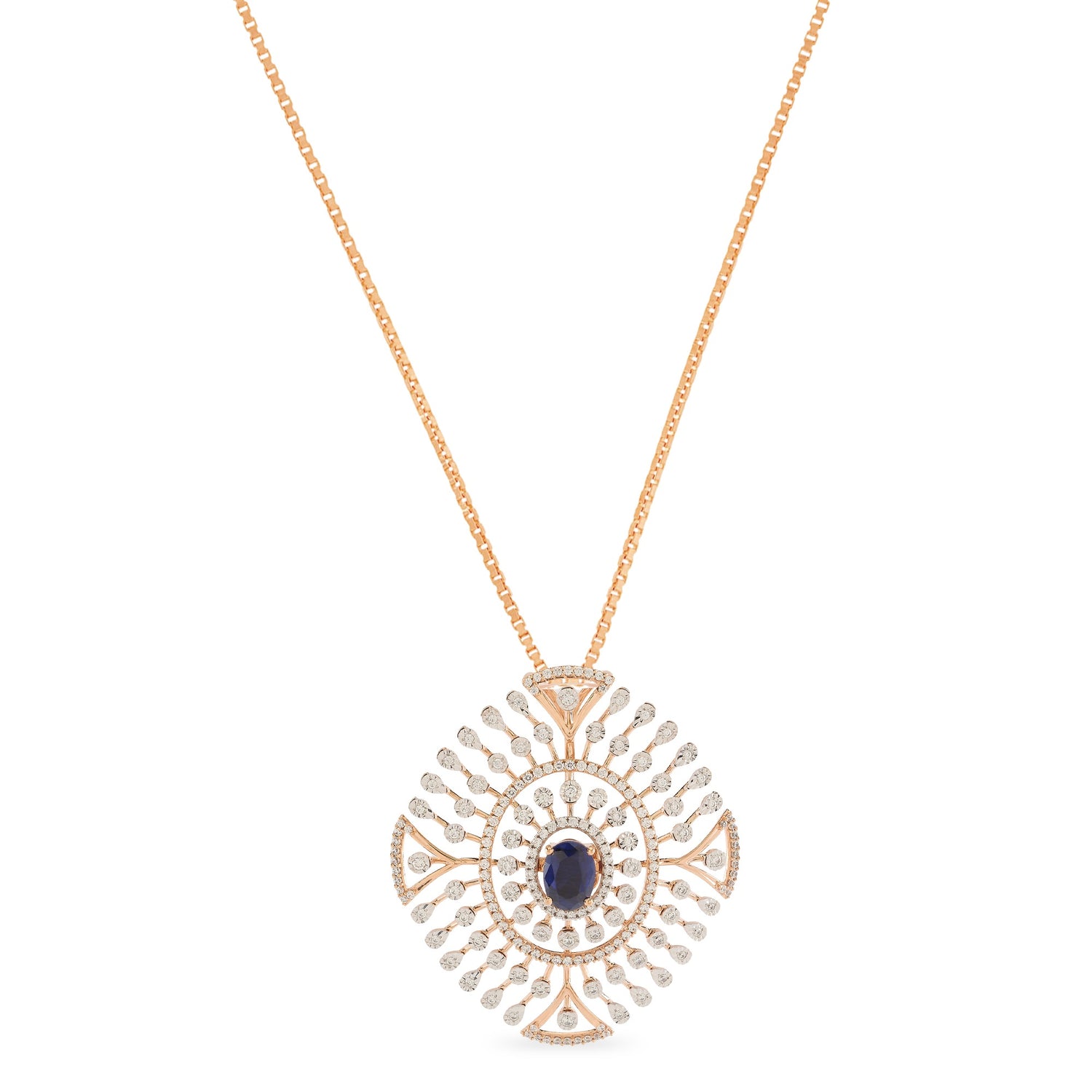 Regal Interchangeable Radiant Sunburst Pendant of Timeless Grandeur