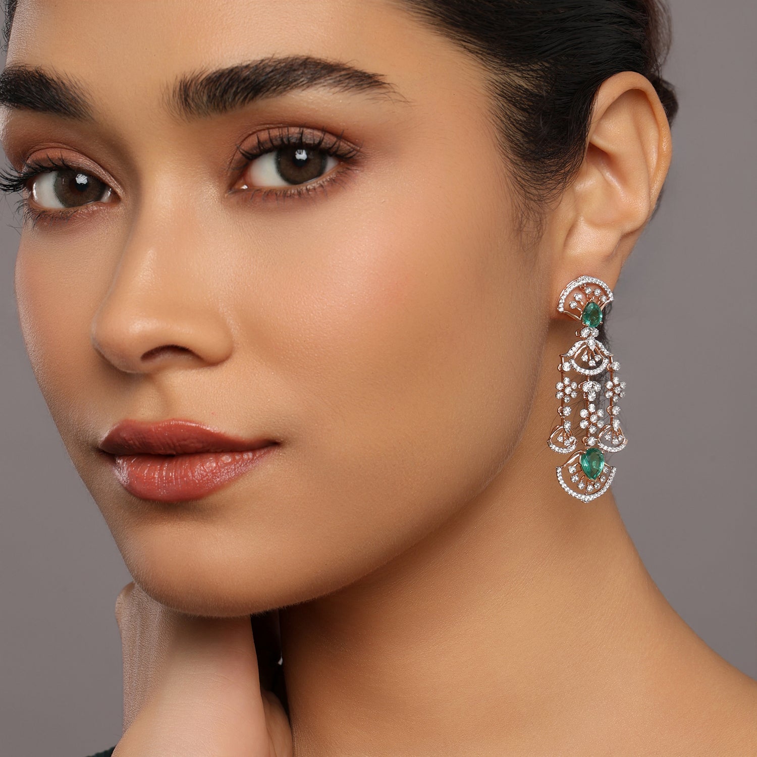 Vintage-Inspired Chandelier Earrings with Floral Motifs