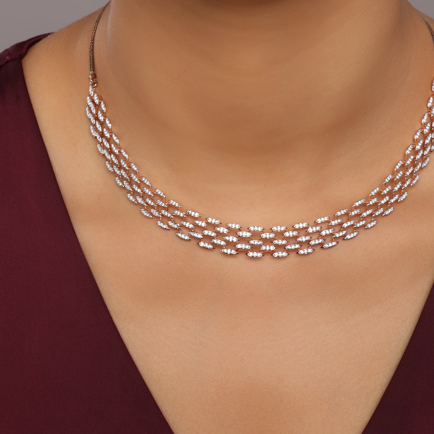 Circular Motif Necklace with Layered Geometric Design