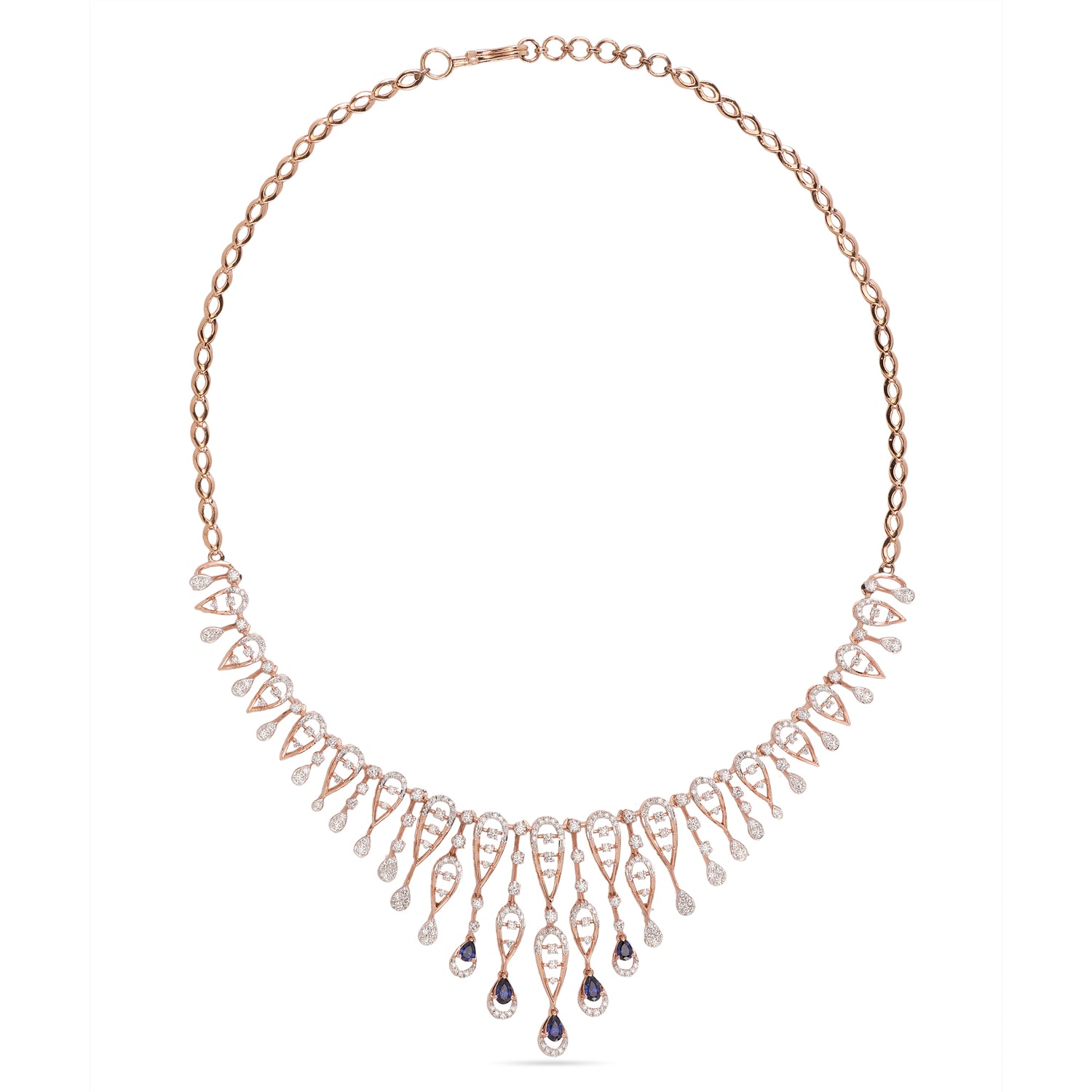 Teardrop Fringe Necklace with Layered Design