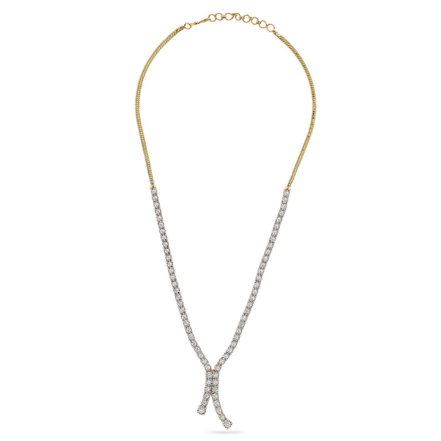 Minimalist V-Shaped Necklace with Linear Drop Accent
