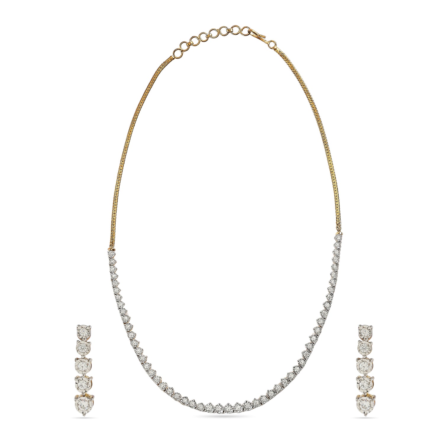 Glistening Celestial Radiance Necklace and Drop Earring Set for Timeless Elegance and Grace