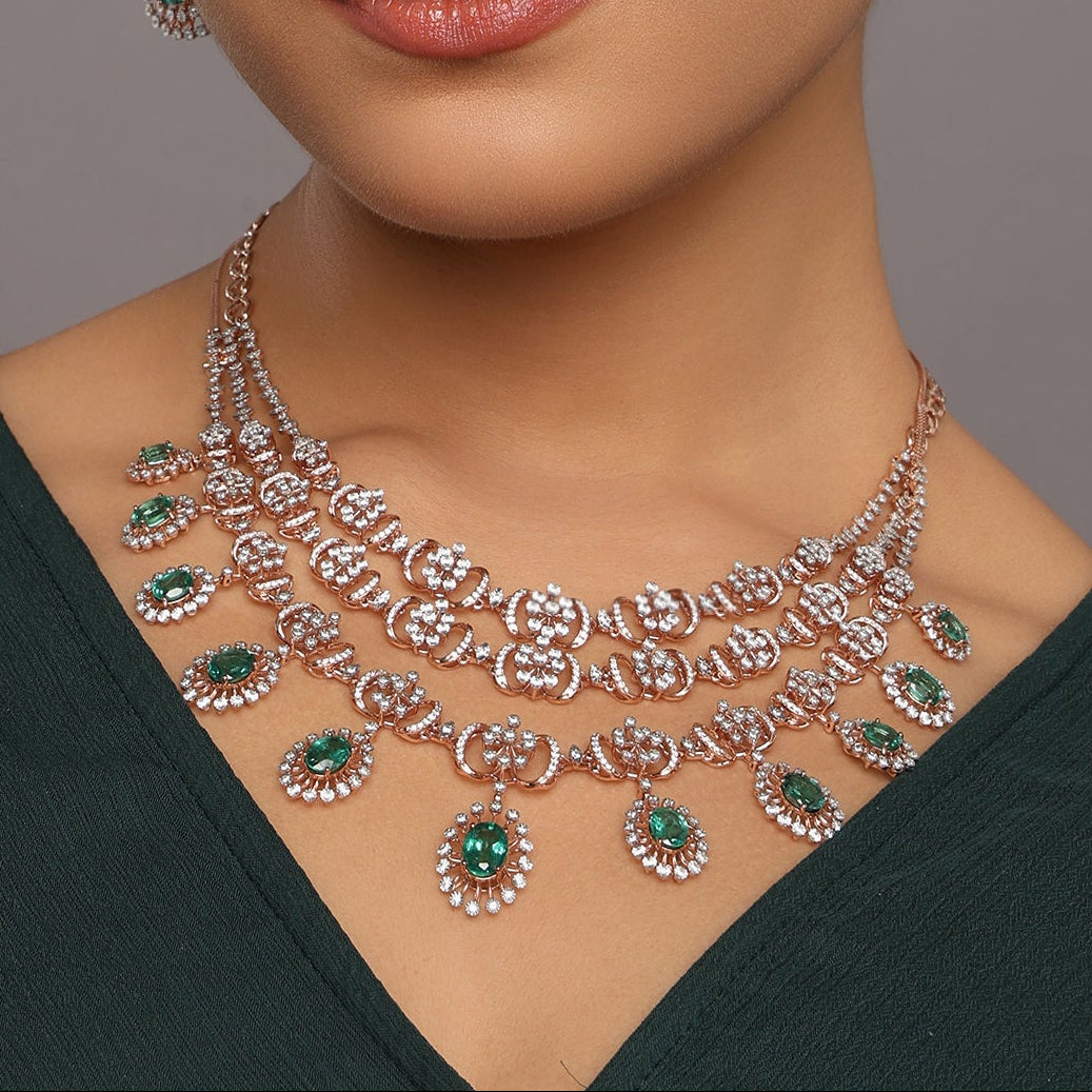 Delicate Layered Necklace with Circular Drop Detailing