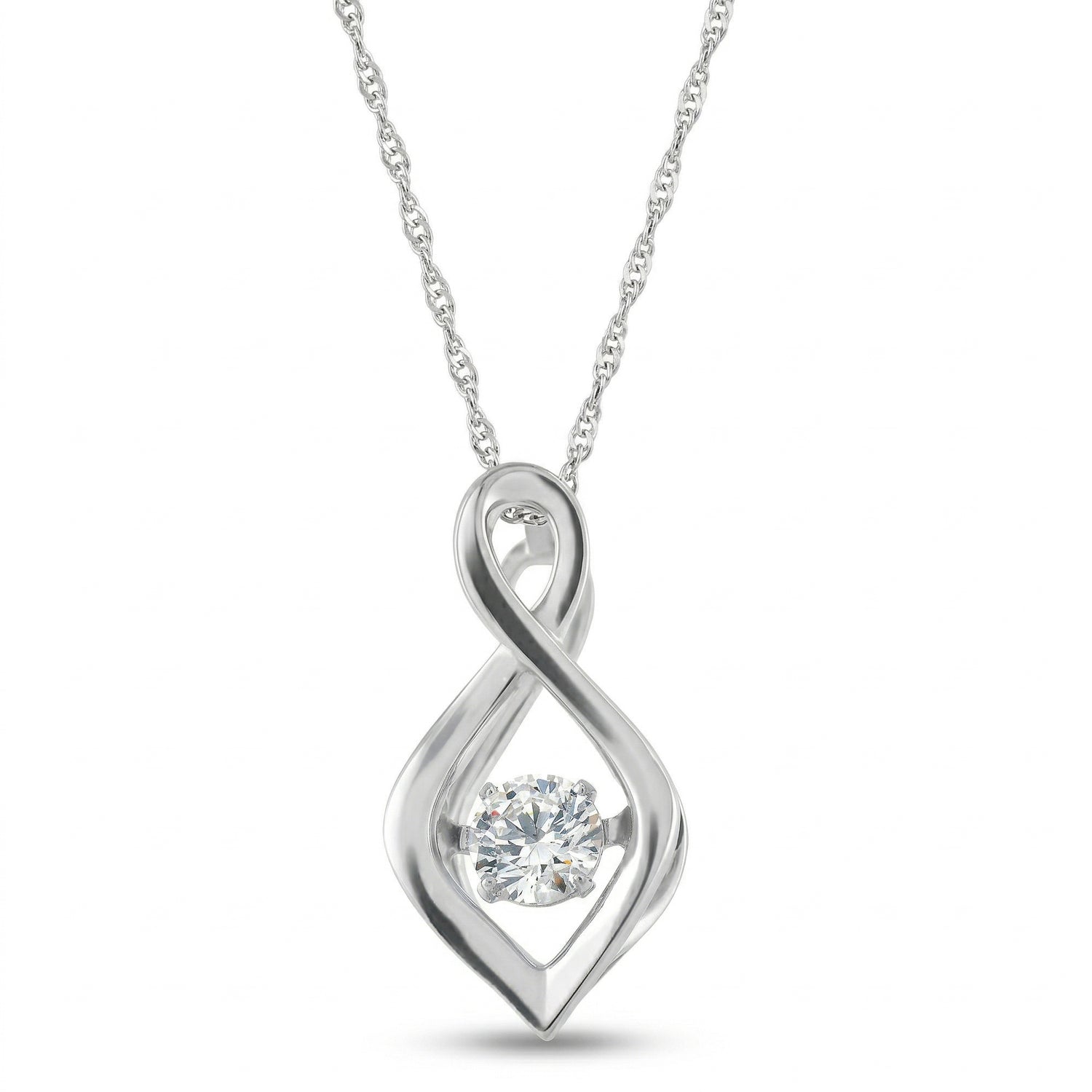 Infinity-Inspired Pendant with Central Spark Accent