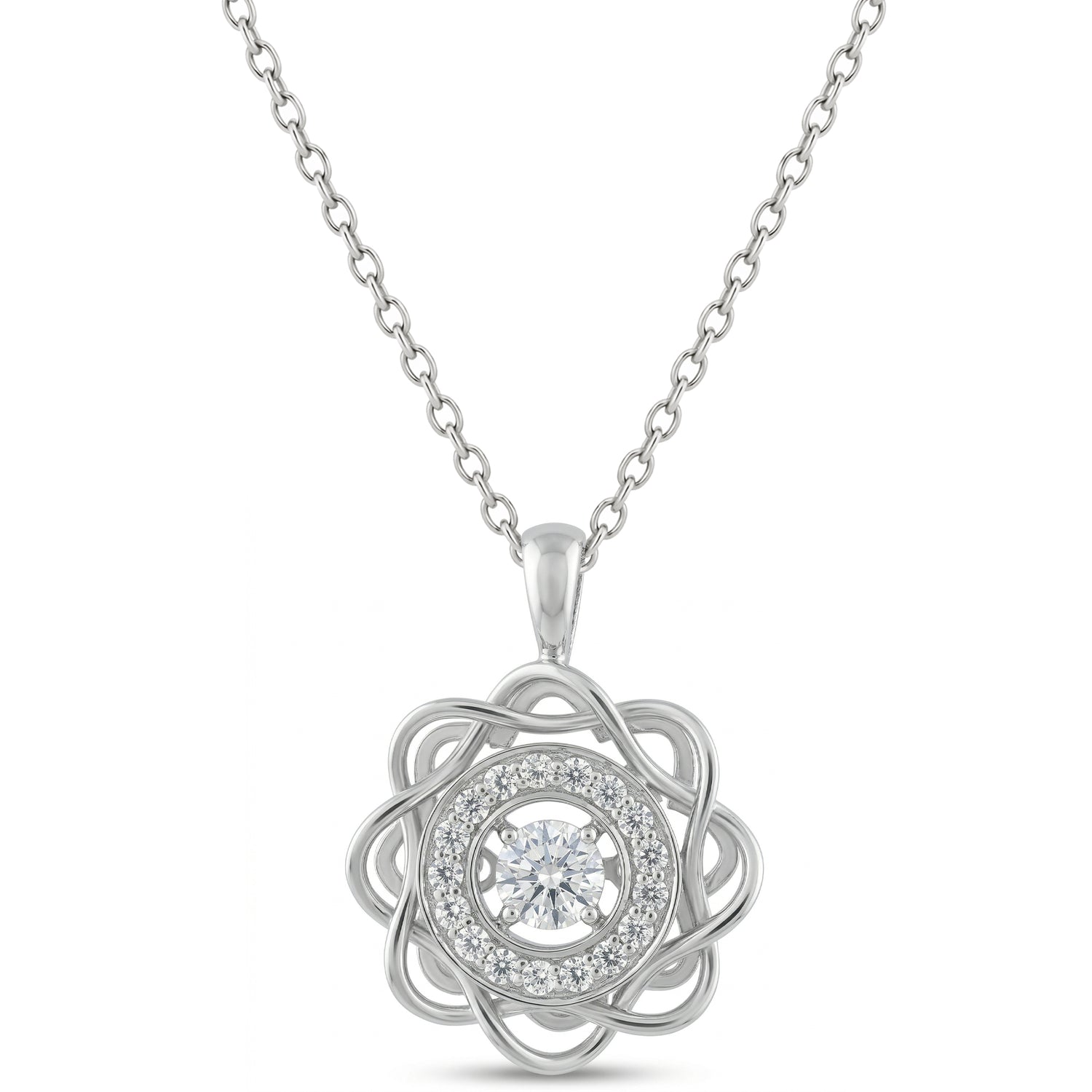 Radiant Floral Pendant with Layered Petal Design