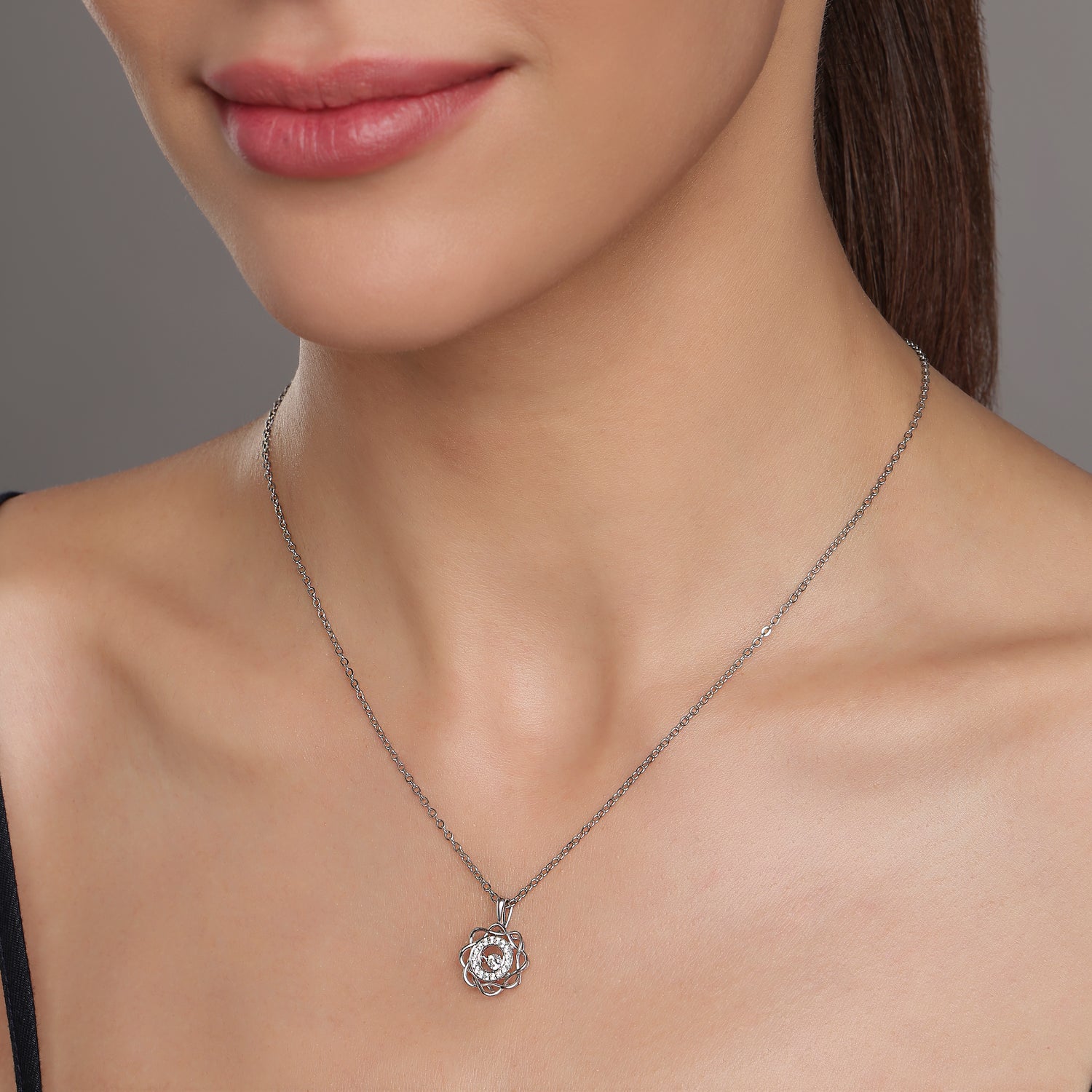 Radiant Floral Pendant with Layered Petal Design