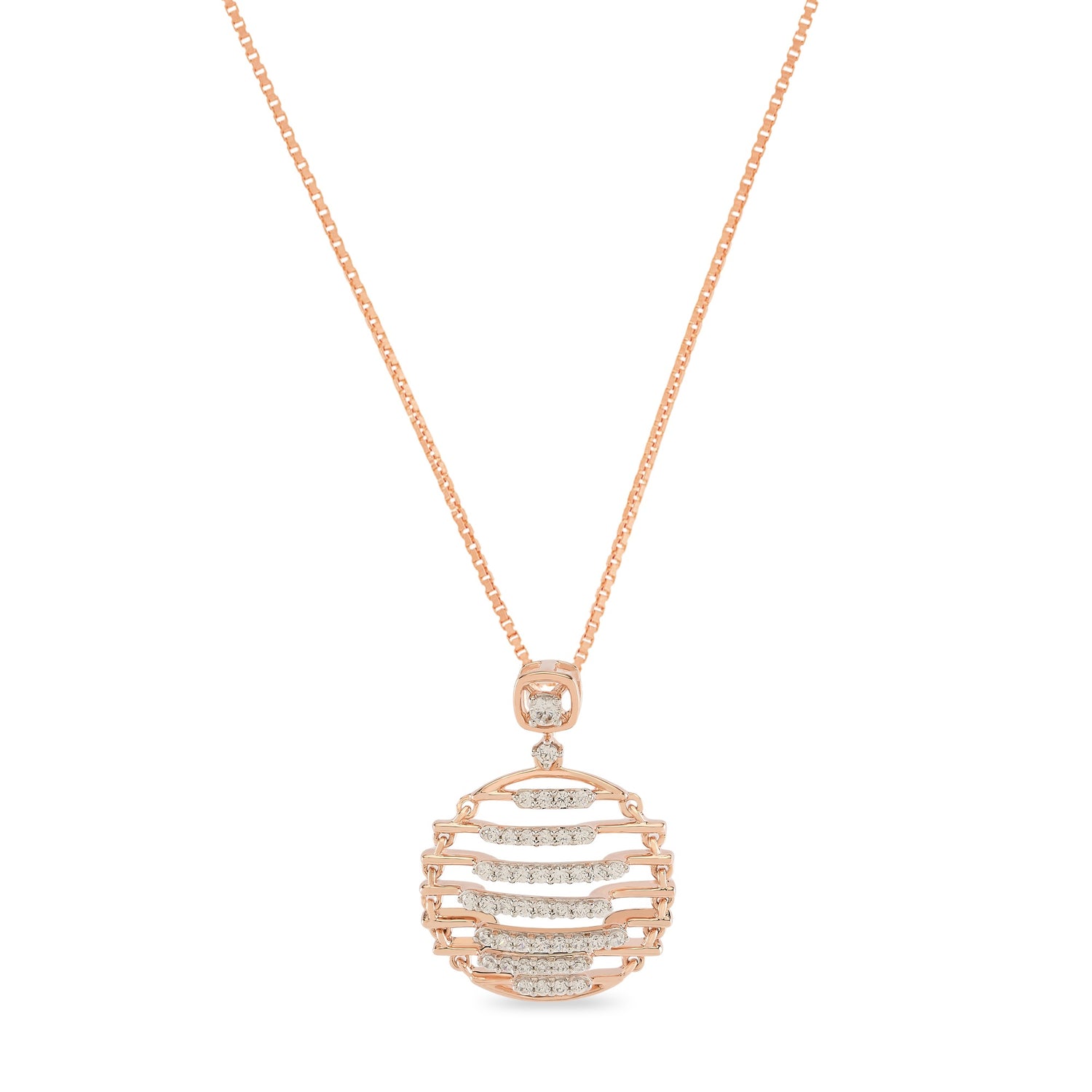 Contemporary Circular Ladder Pendant with Geometric Radiance
