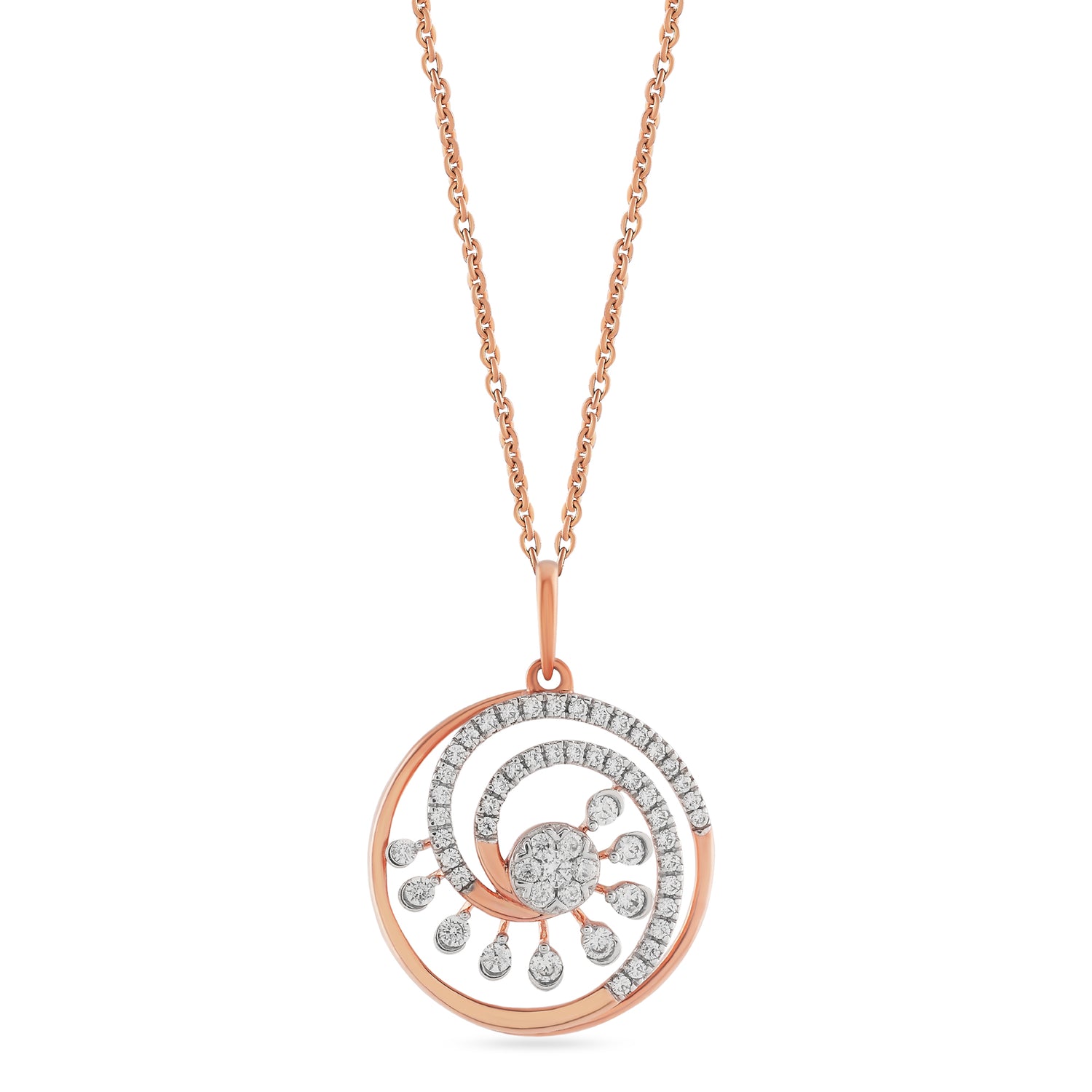 Spiral Pendant with Radiant Circular Detailing